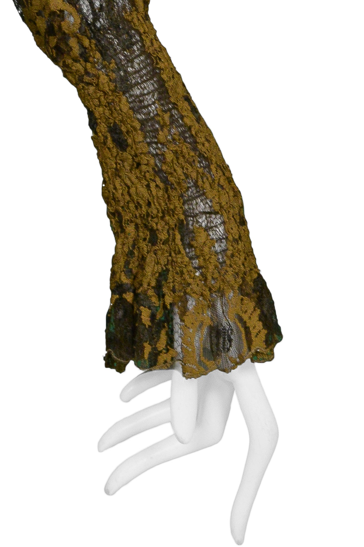 JEAN PAUL GAULTIER SS 1995 BROWN LACE BLOUSE W PUFF SLEEVES