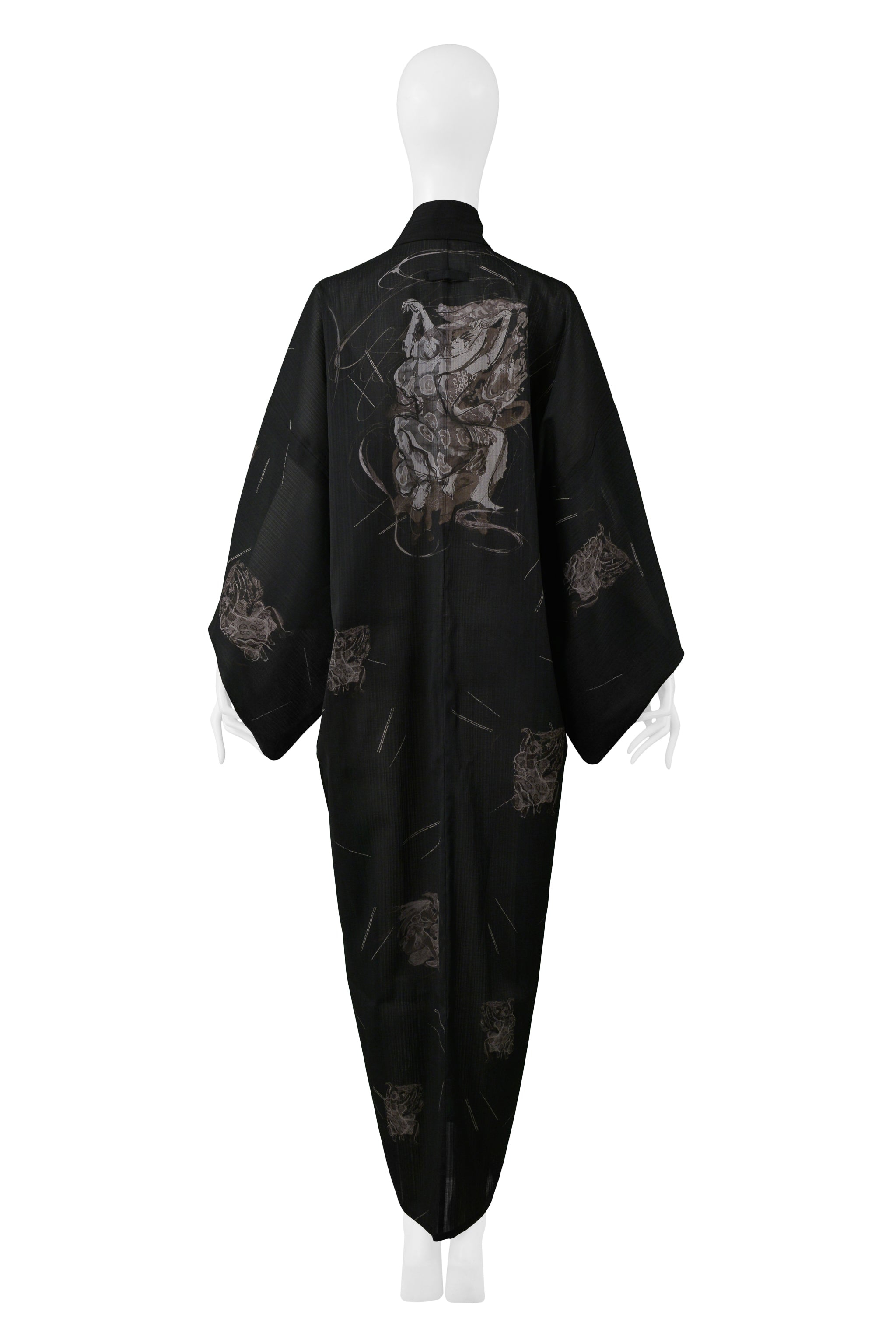 GAULTIER BLACK & GREY DANCERS KIMONO ROBE 2002