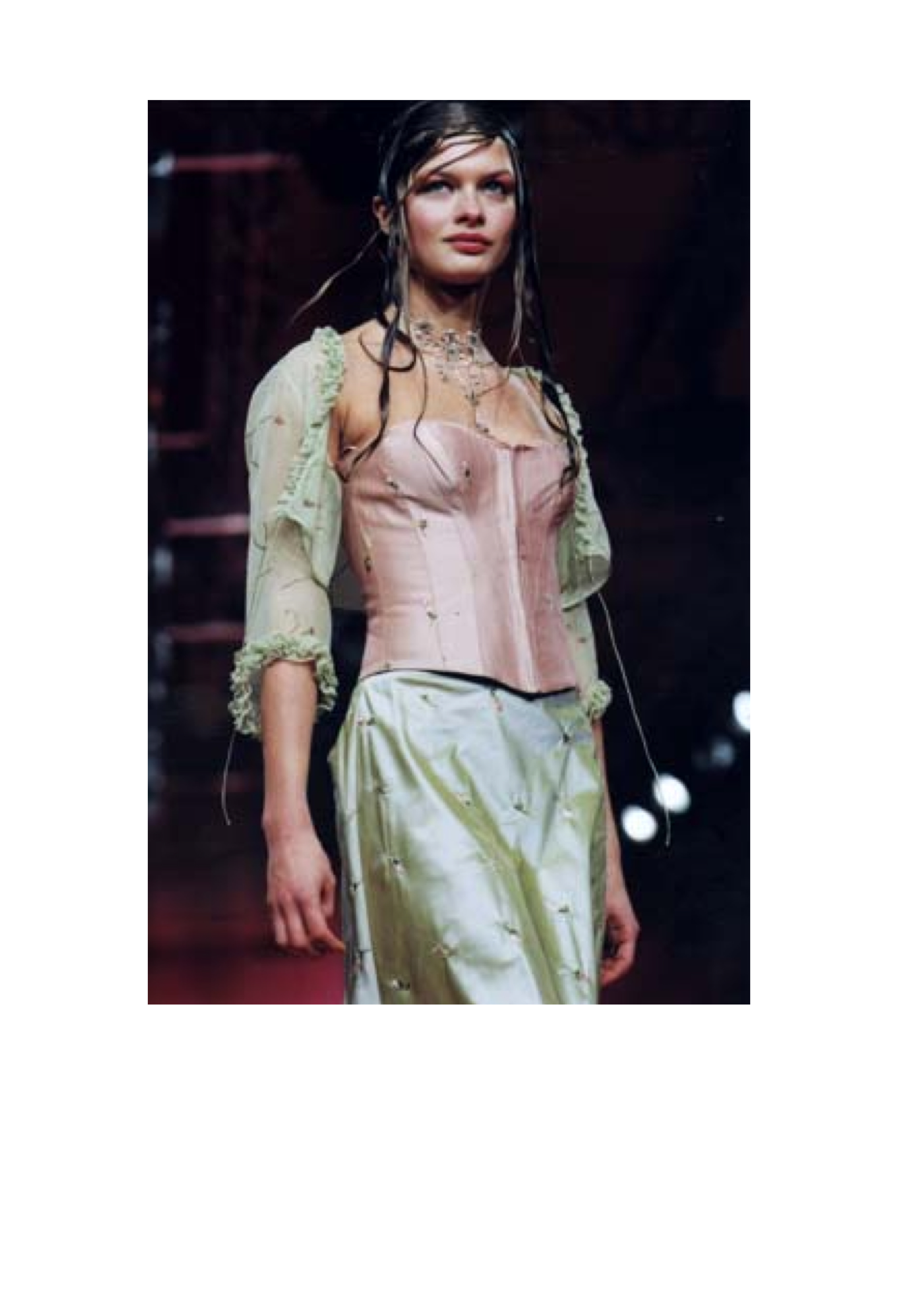 LOLITA LEMPICKA FLORAL EMBROIDERED BUSTIER 2000