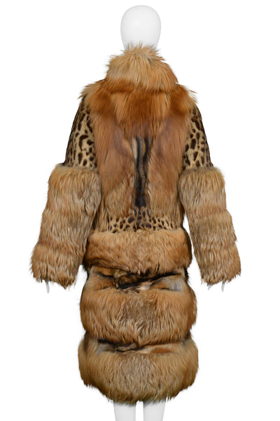 F/W 1997 Gucci by Tom Ford Runway Black Fox Fur Chubby Museum Coat