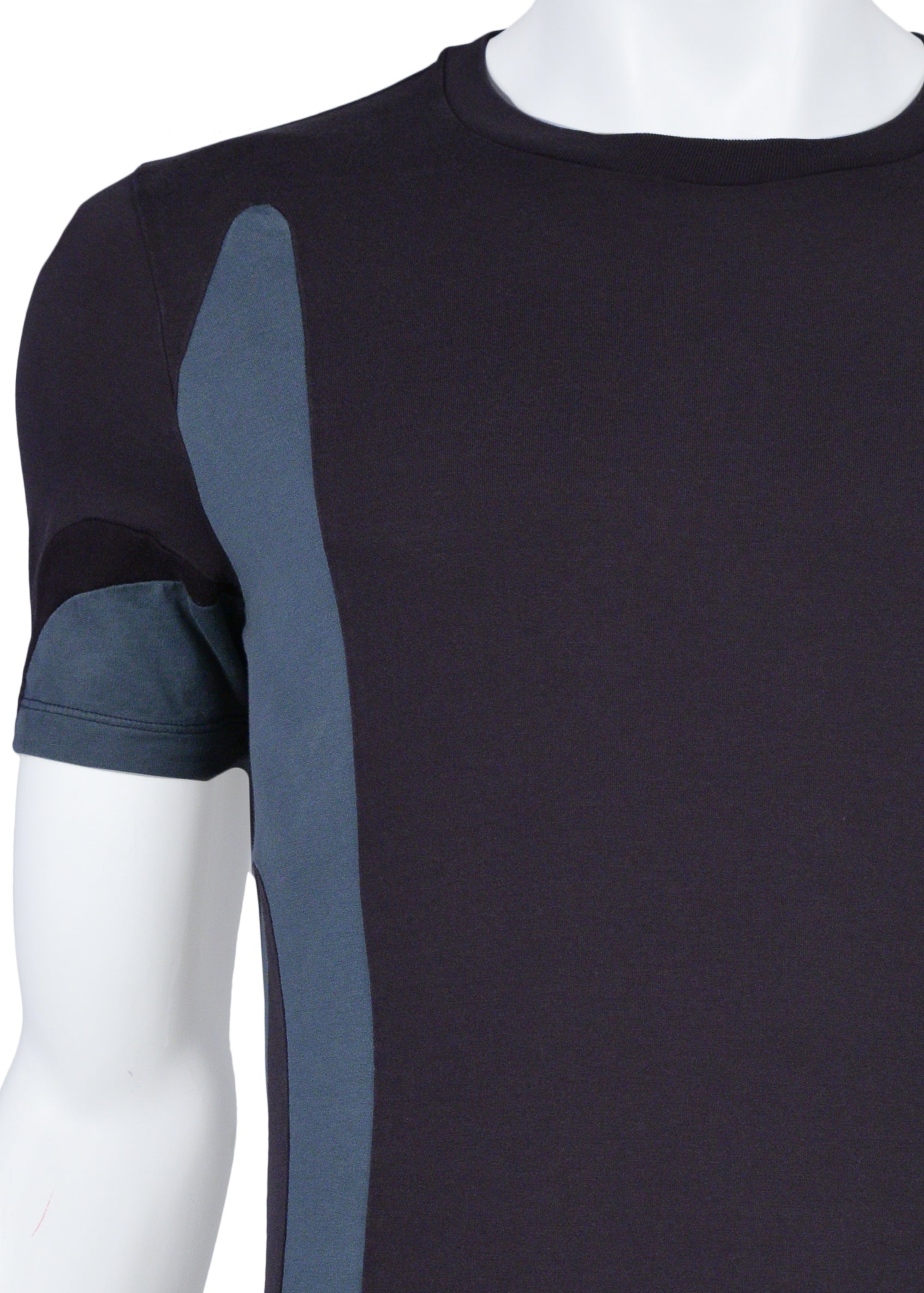 HELMUT LANG BLACK & GREY PANEL T-SHIRT 2003