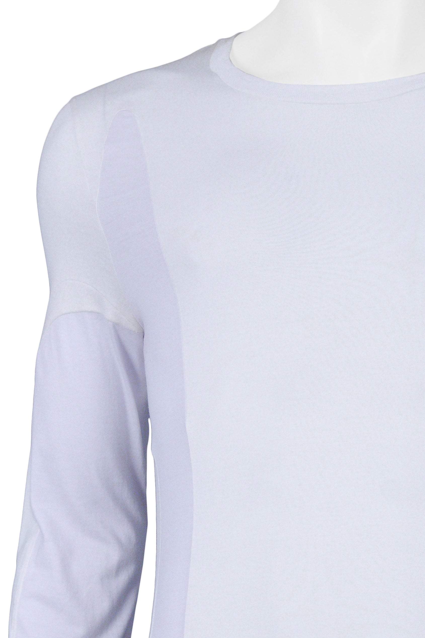 HELMUT LANG WHITE & BLUE INSET LONG SLEEVE T SHIRT 2003