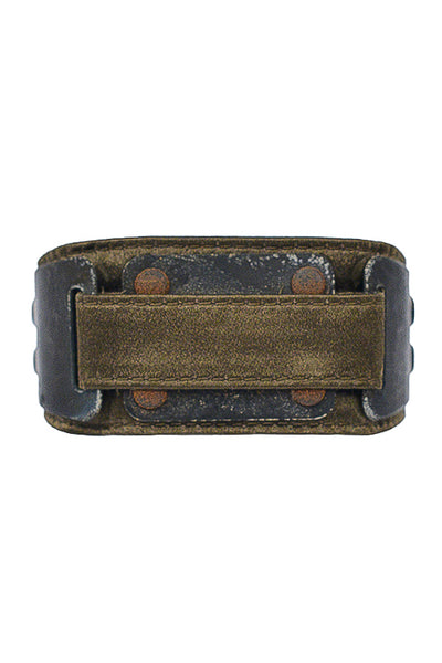 HELMUT LANG OLIVE SATIN & METAL BRACELET 2003-04