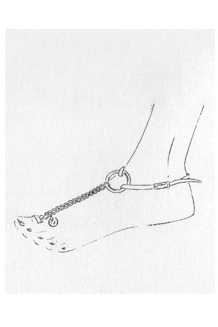 HELMUT LANG BLACK LEATHER ANKLE CHAINS 40