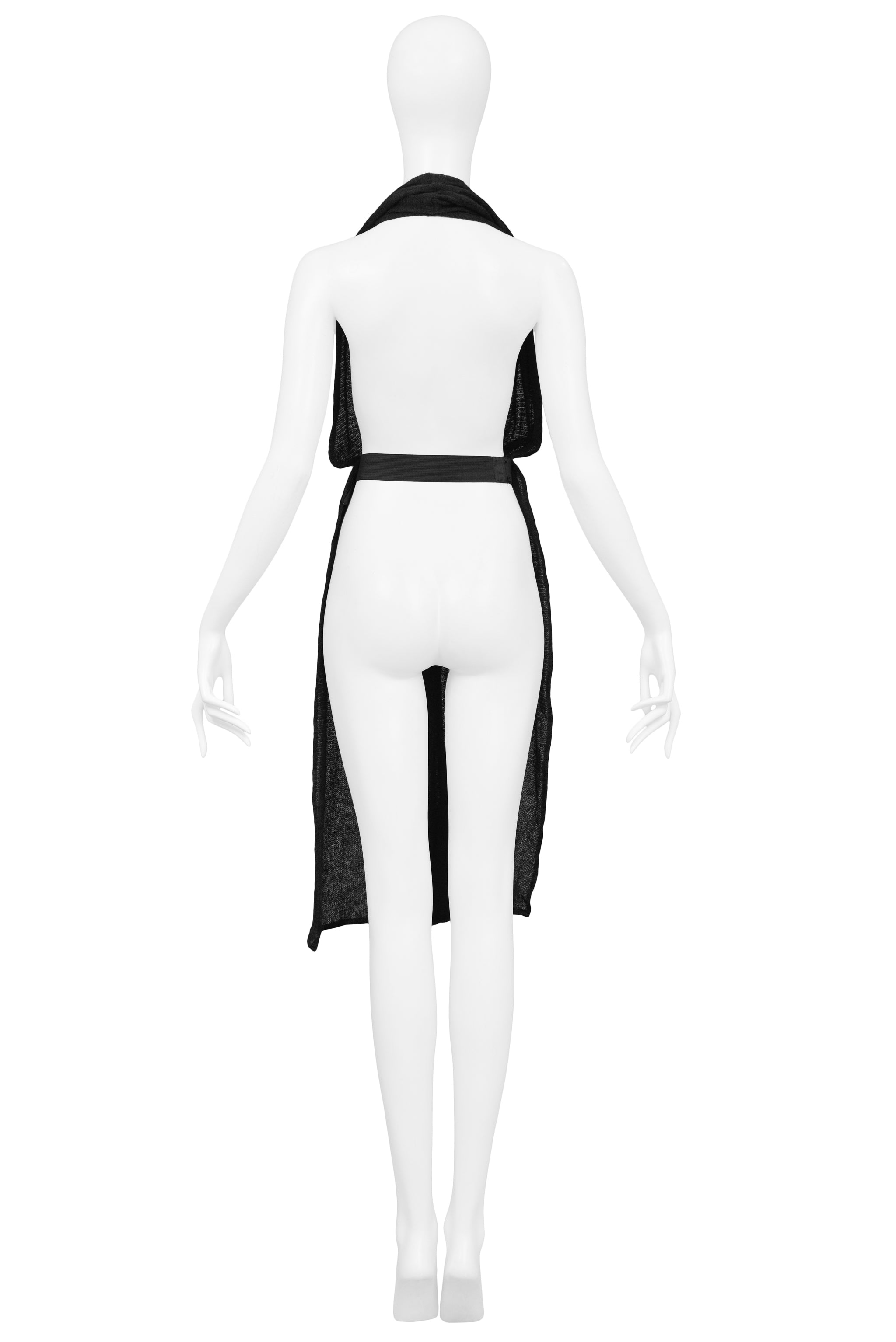 HELMUT LANG CHARCOAL BLACK KNIT HALTER TOP