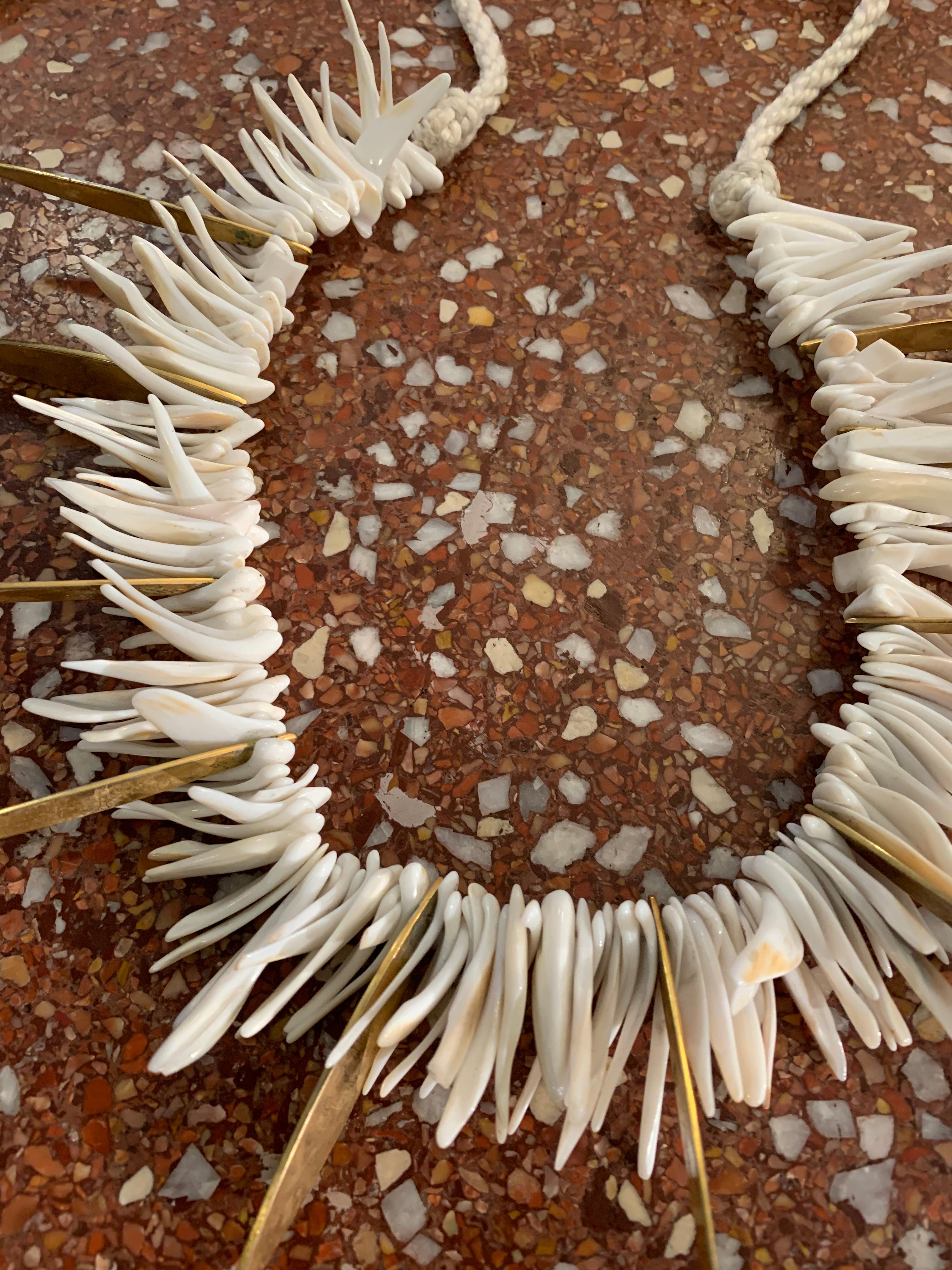 YVES SAINT LAURENT YSL SHELL & BRASS SHARD NECKLACE