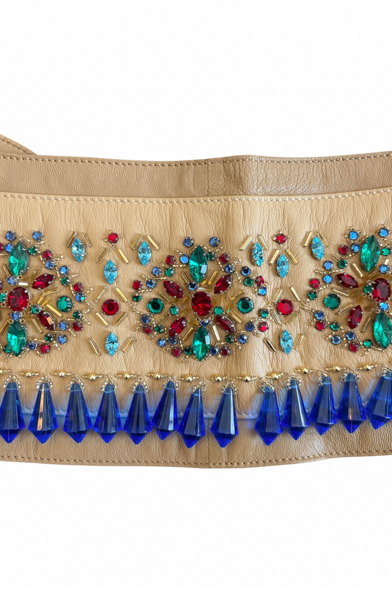 DOLCE & GABBANA CRYSTAL LEATHER BELT