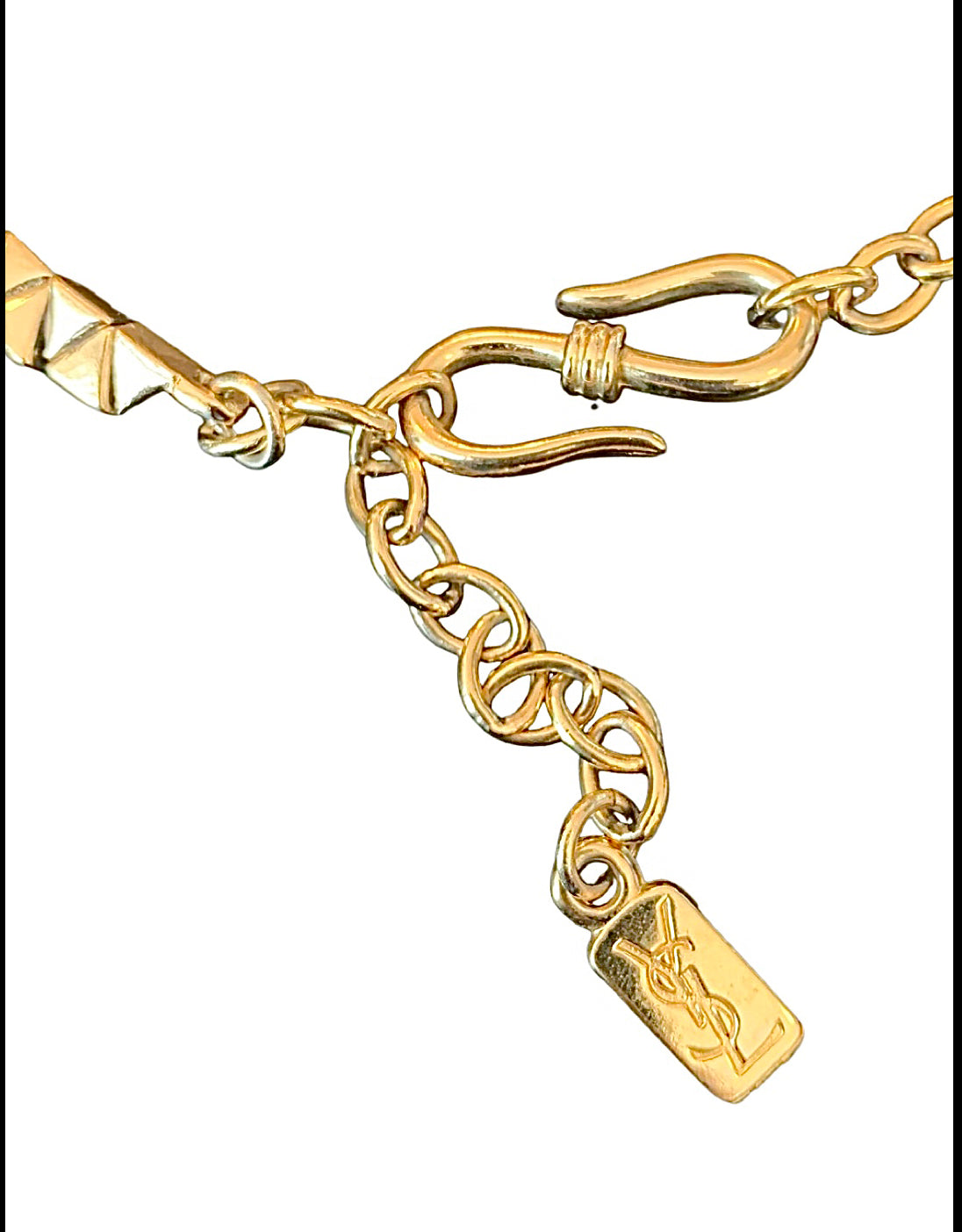 YVES SAINT LAURENT YSL GOLD SPIKE NECKLACE 1980s