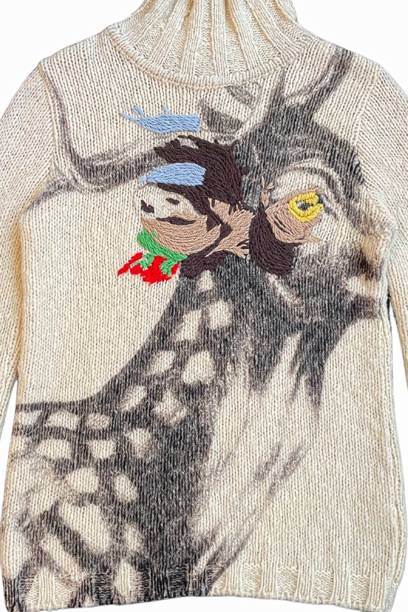 WALTER VAN BEIRENDONCK DEER EMBROIDERED SWEATER