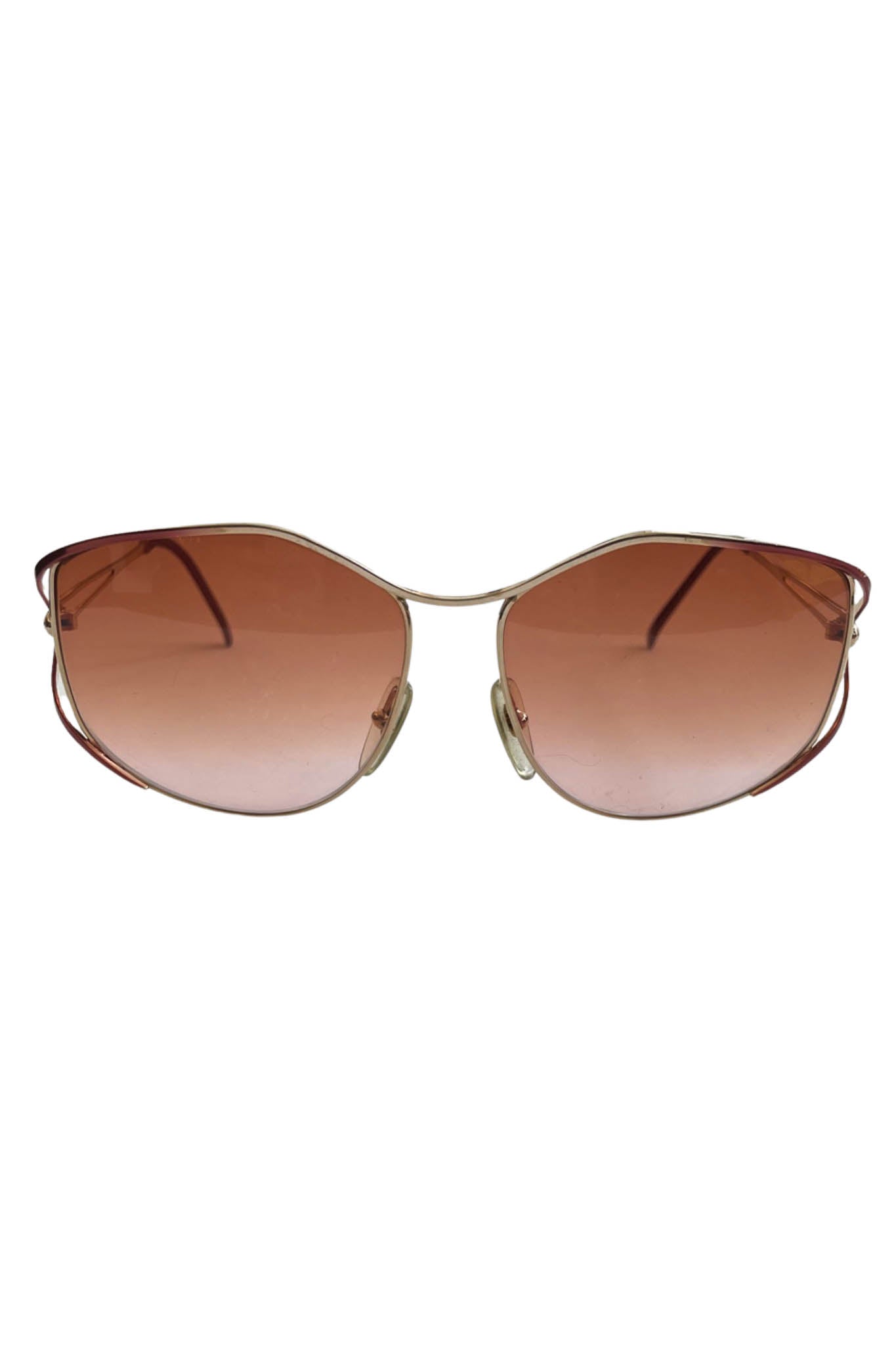 DIOR 1970'S RED AND GOLD OVERSIZED SUNGLASSES