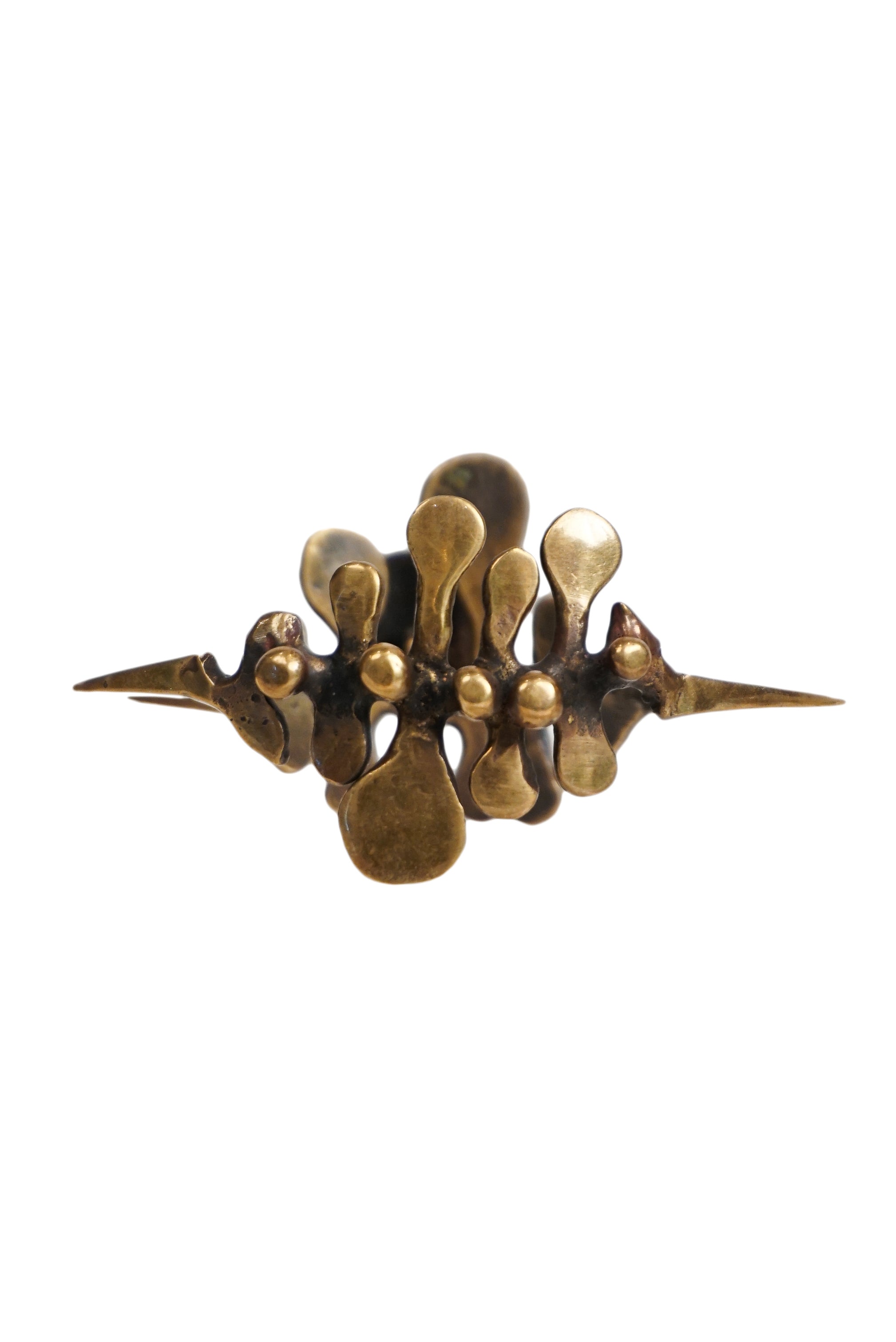 JACK BOYD BRUTALIST LARGE DOUBLE SPORE BRONZE BRACELET 1970s