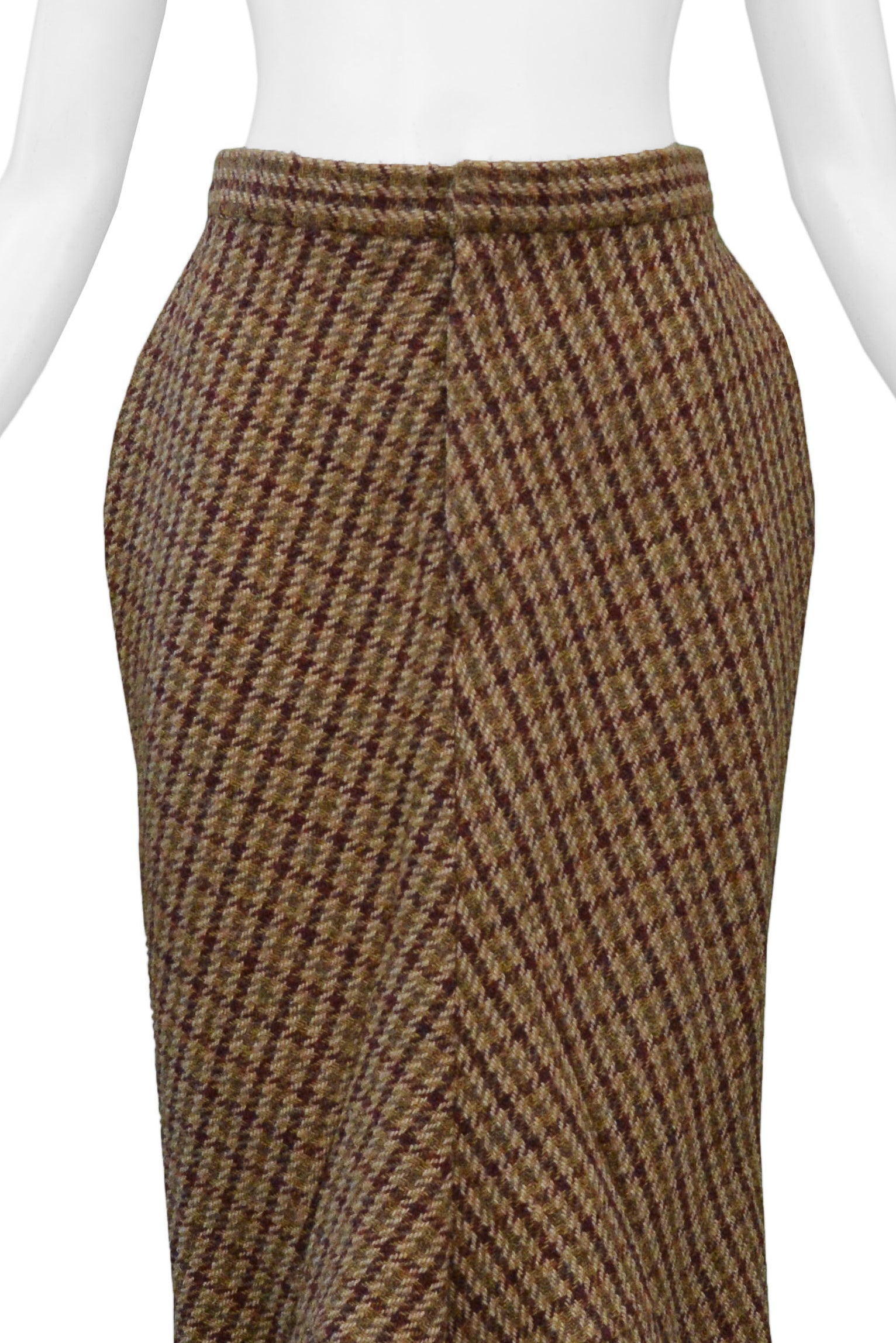 JUNYA WATANABE BROWN WOOL TWEED BUM PACK SKIRT 1999