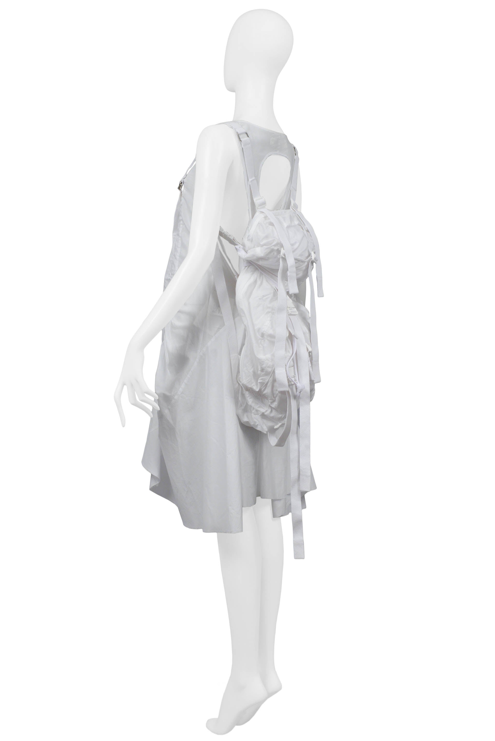 JUNYA WATANABE WHITE PARACHUTE BACKPACK DRESS 2003