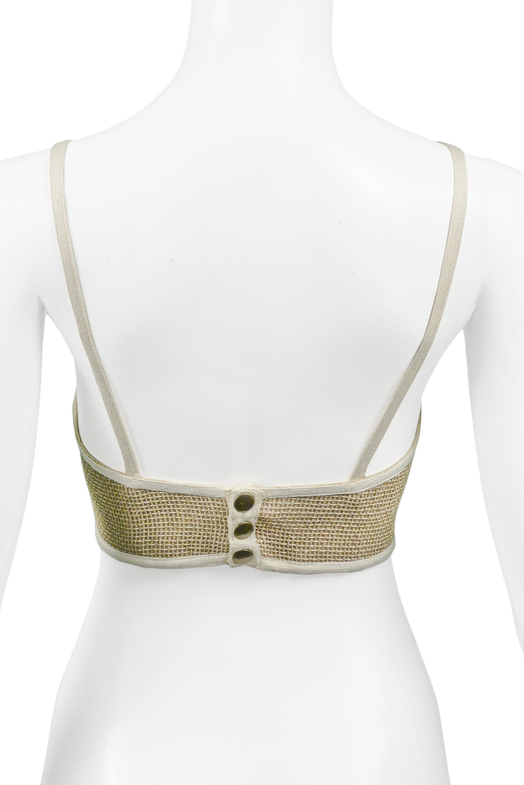 KRIZIA NATURAL LINEN BUSTIER TOP