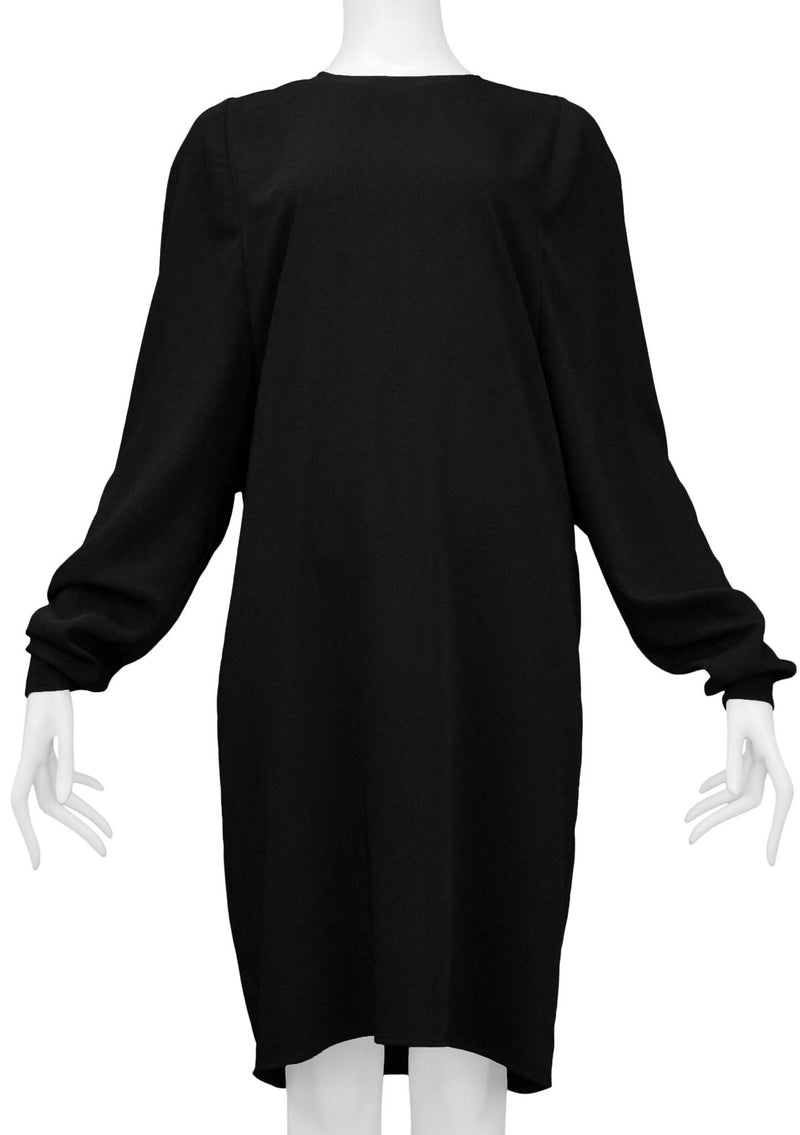 MARGIELA BLACK DRESS WITH LONG DOLMAN SLEEVES