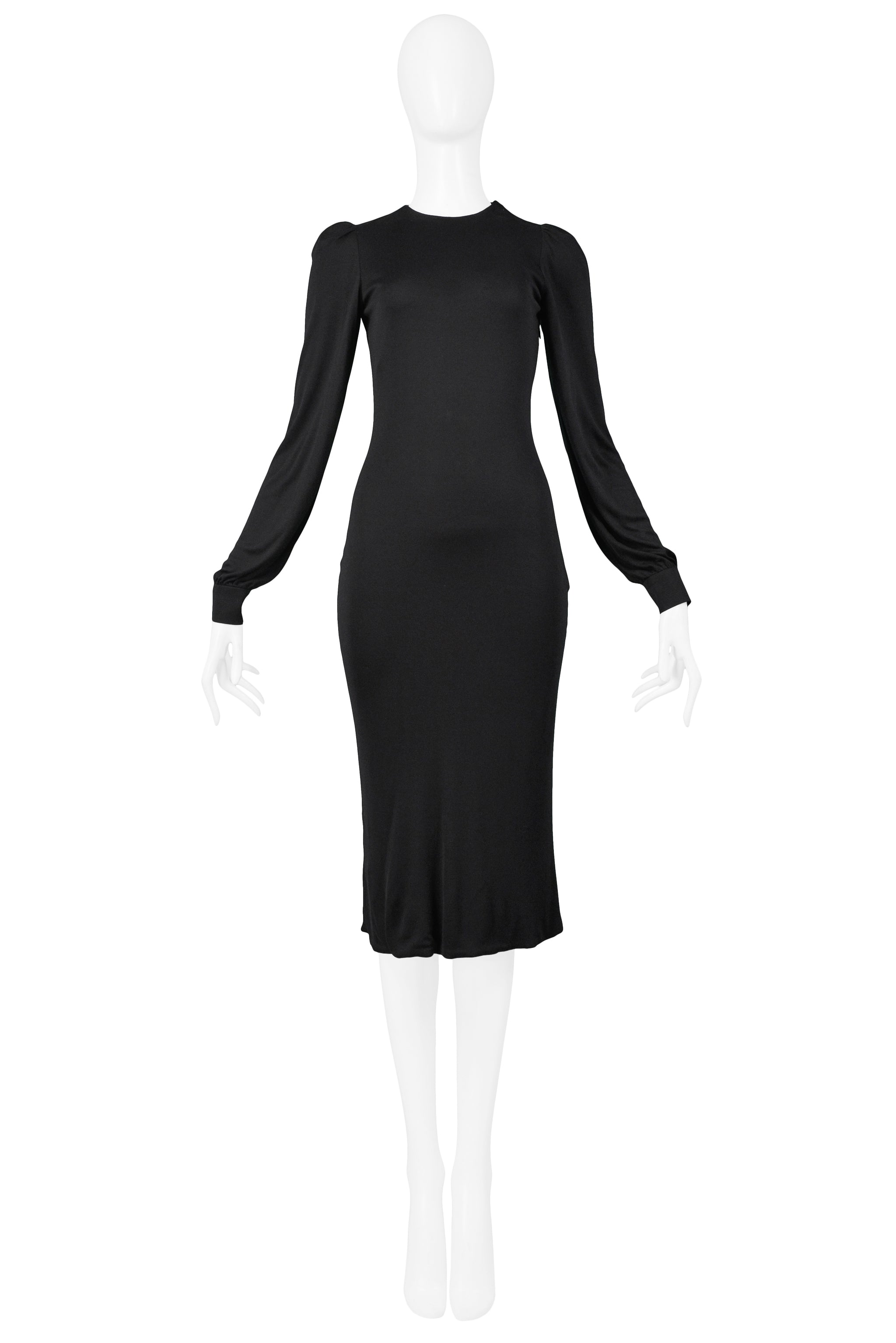 ALEXANDER MCQUEEN BLACK LACE BACK "HITCHCOCK" DRESS 2005