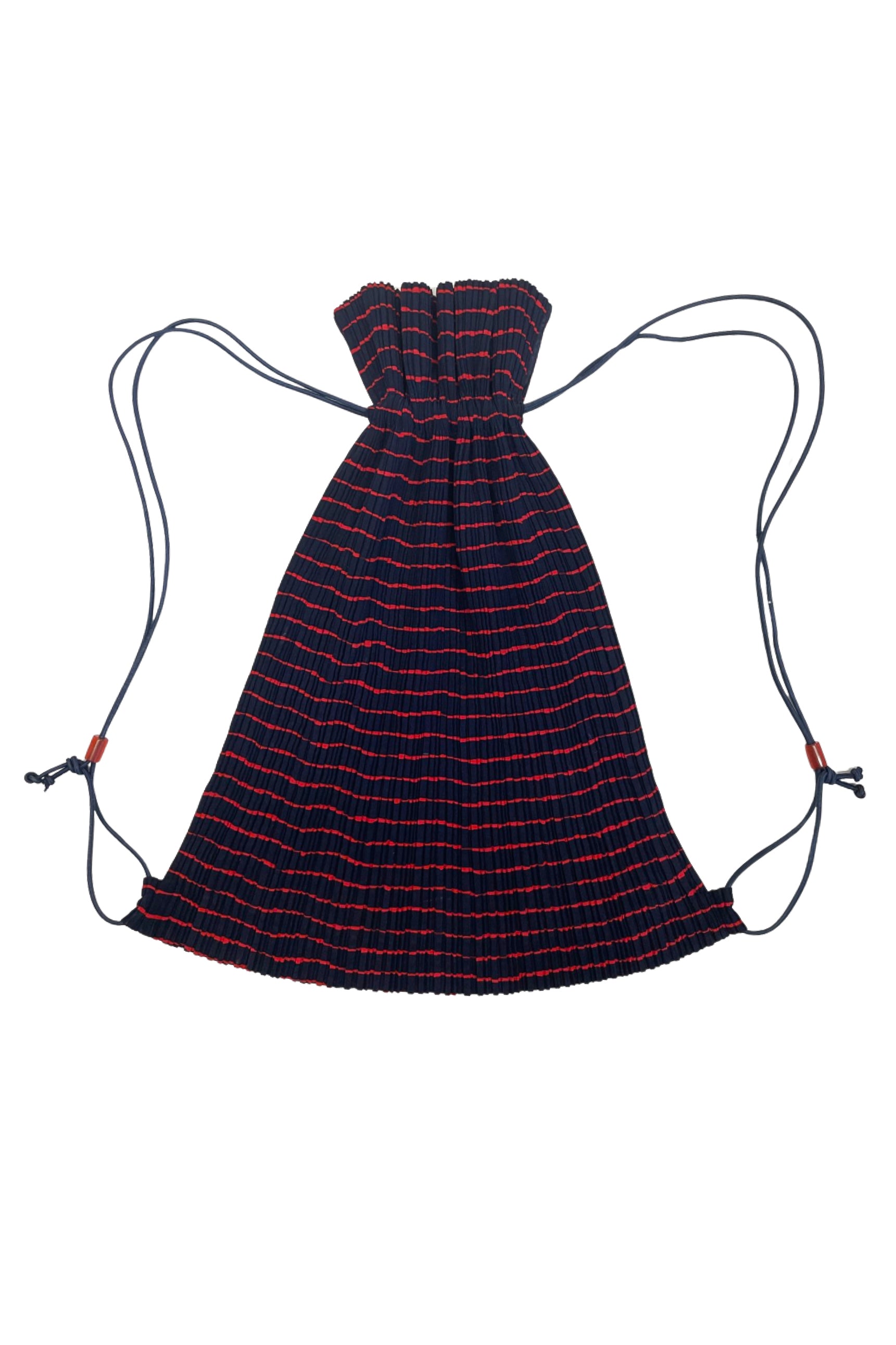 ISSEY MIYAKE NAVY & RED PLEATS PLEASE BACKPACK BAG