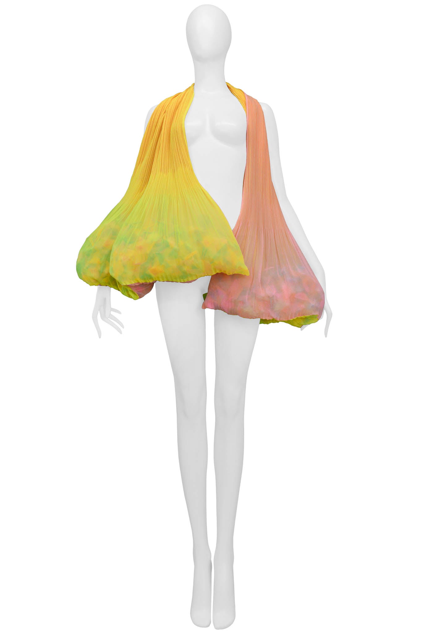 ISSEY MIYAKE 2001 YELLOW AND PINK CONFETTI SCARF