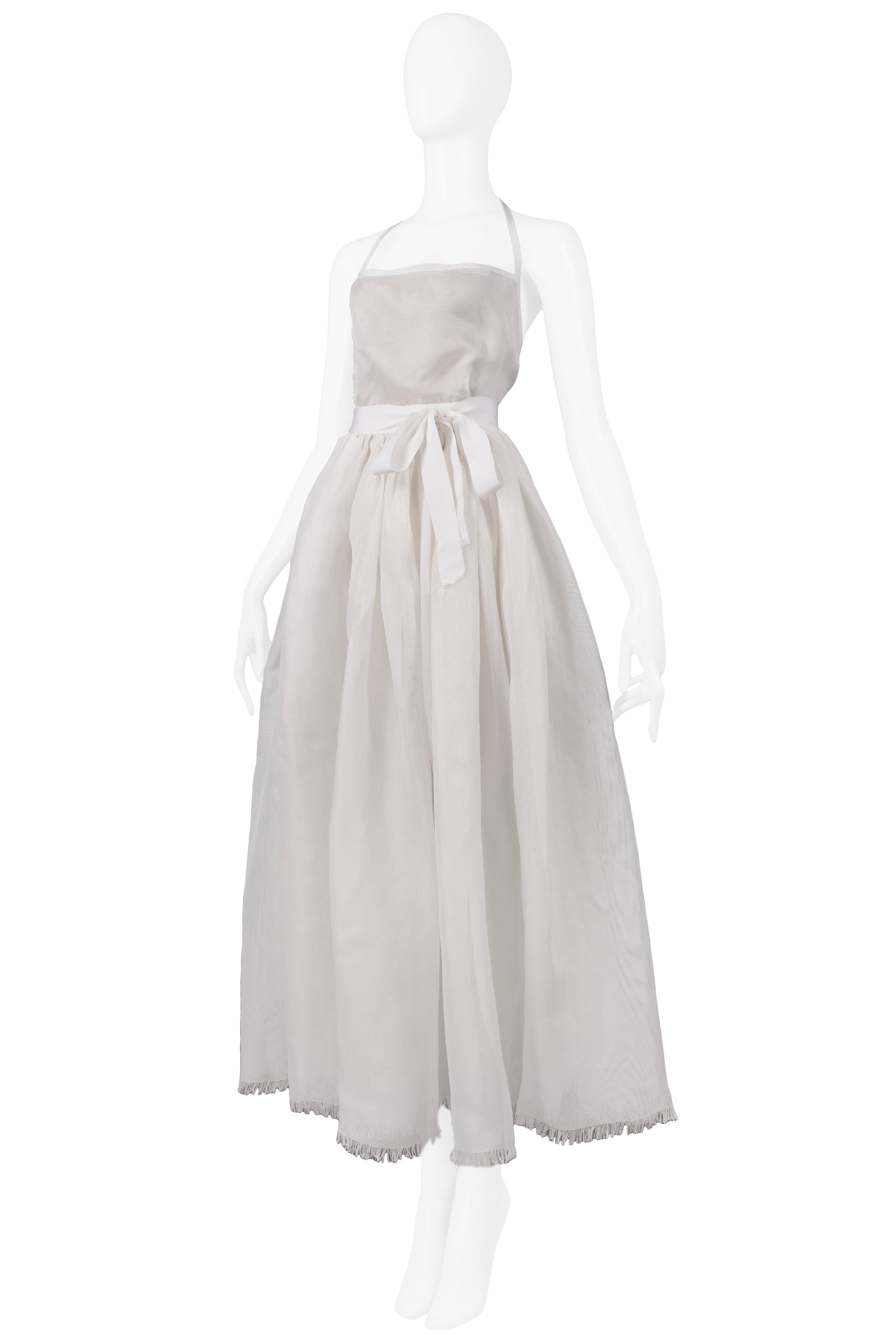 MIZRAHI OFF WHITE SILK GAZAR GOWN
