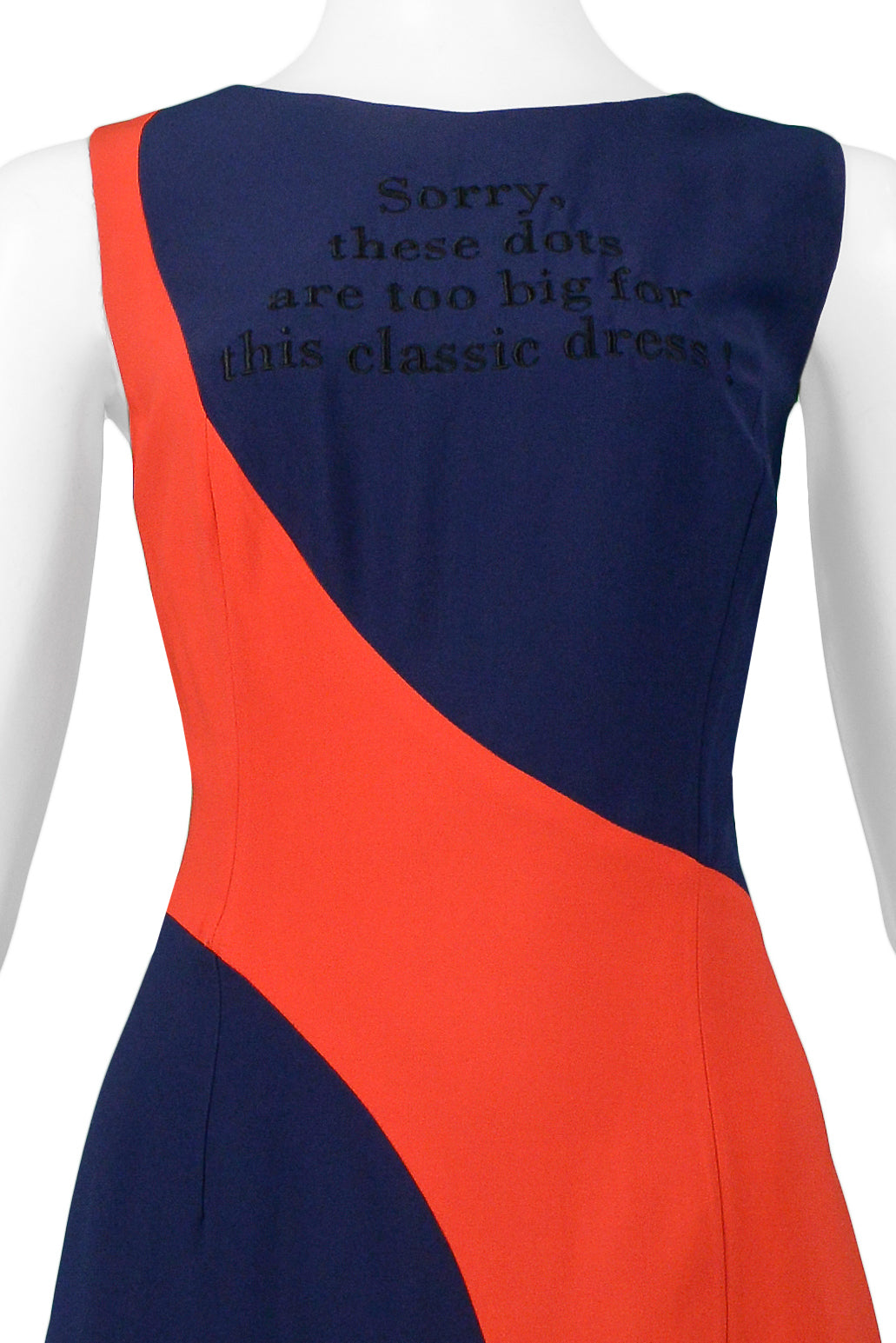 MOSCHINO COUTURE NAVY & RED BIG DOT DRESS