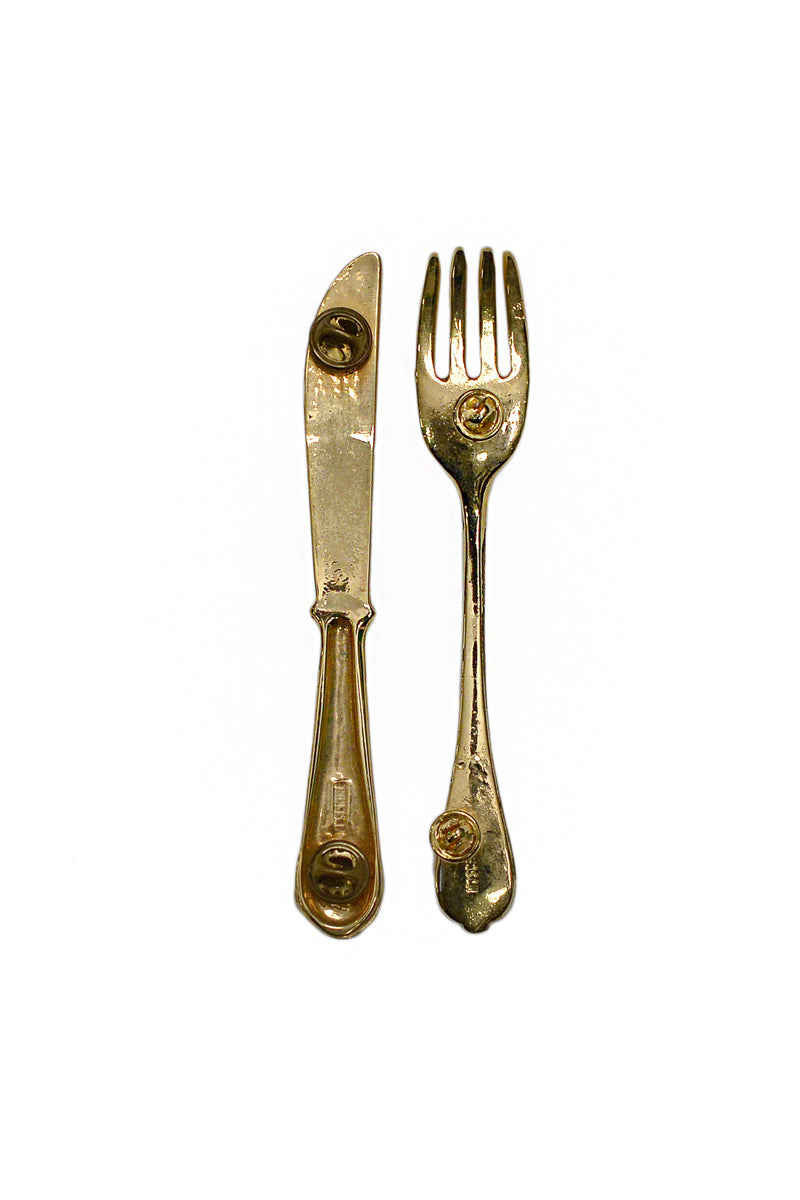 MOSCHINO FORK AND KNIFE PINS 1989