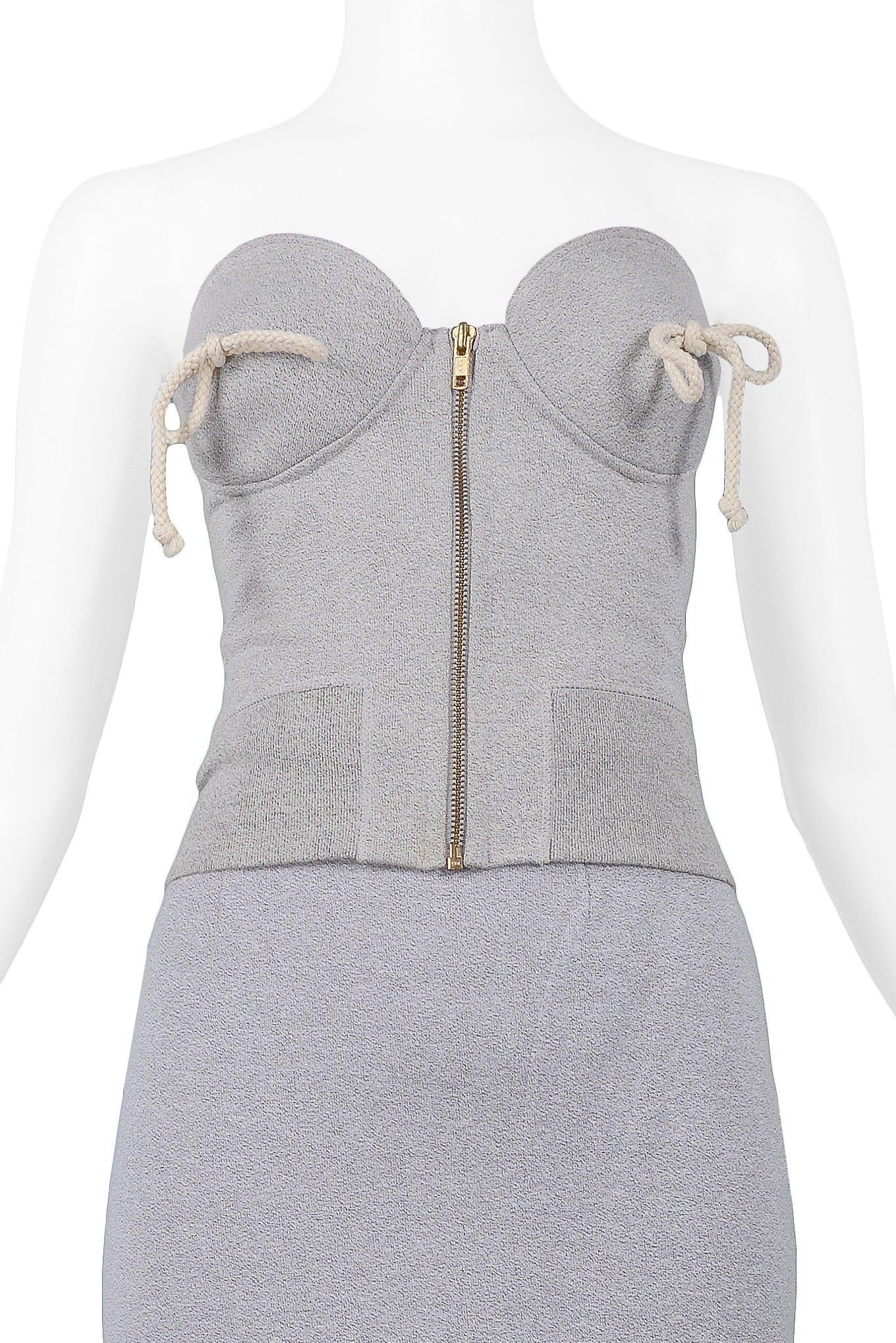 MOSCHINO GREY SWEATSHIRT BUSTIER 1994
