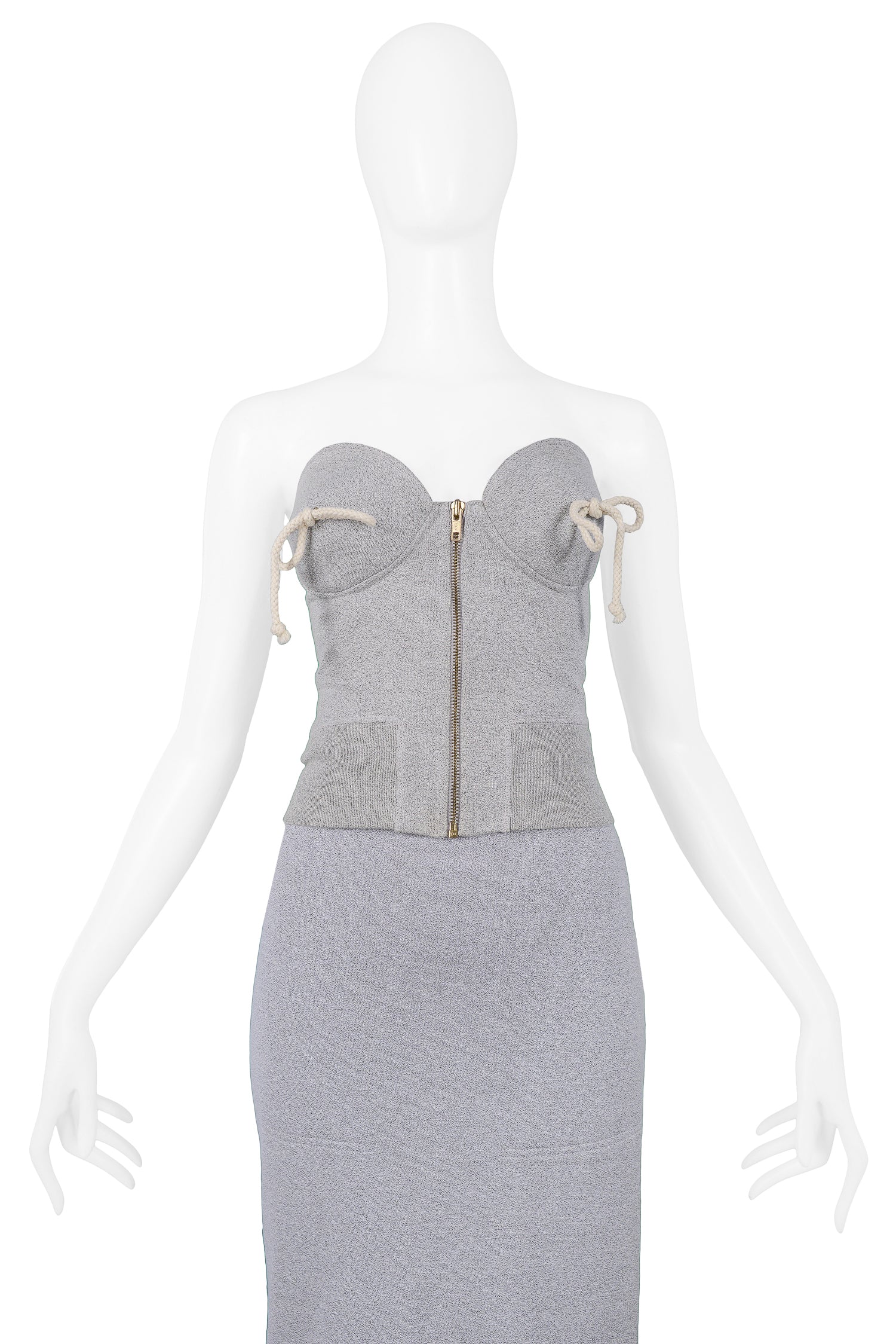 MOSCHINO GREY SWEATSHIRT BUSTIER 1994