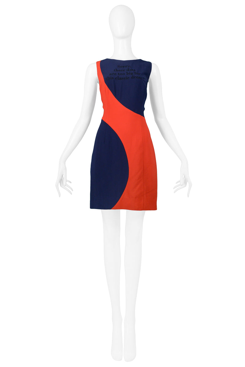 MOSCHINO COUTURE NAVY & RED BIG DOT DRESS