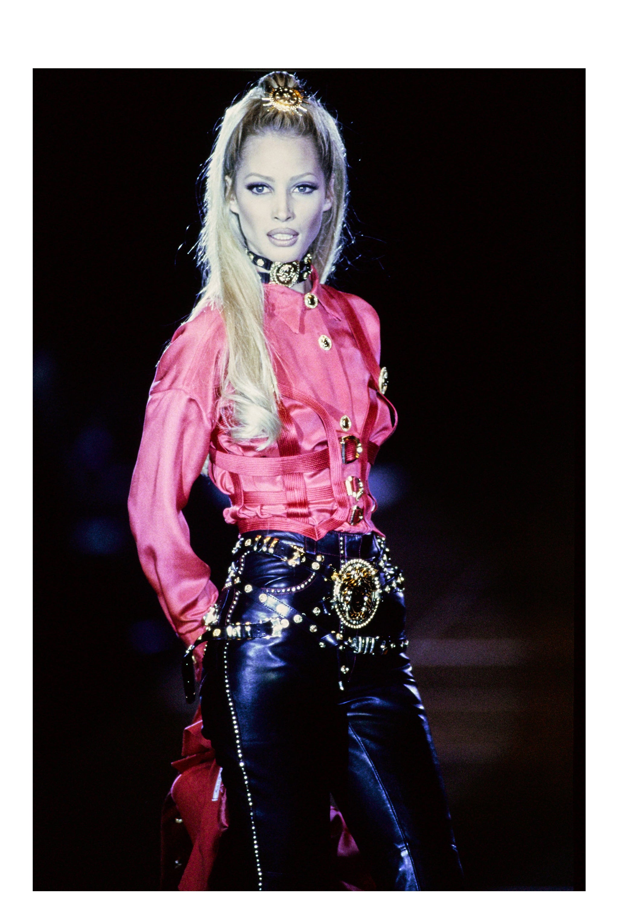 GIANNI VERSACE RED BONDAGE TOP 1992