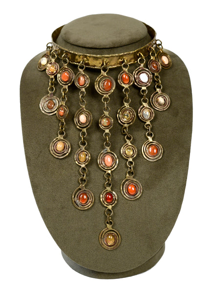 PAL KEPENYES RARE MEXICAN OPAL BRONZE CHANDELIER NECKLACE