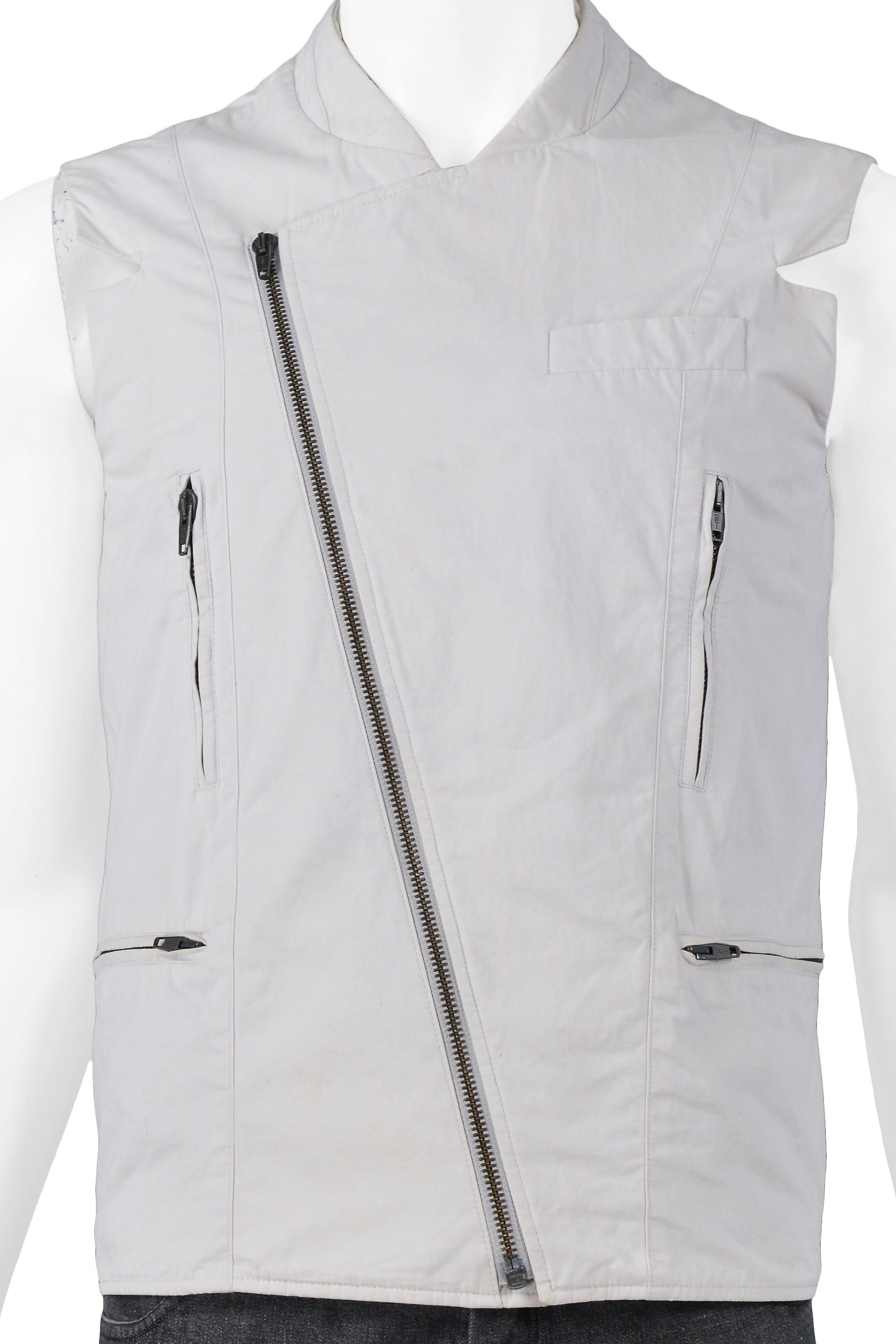 RAF SIMONS OFF WHITE ZIPPER MOTO VEST 2009