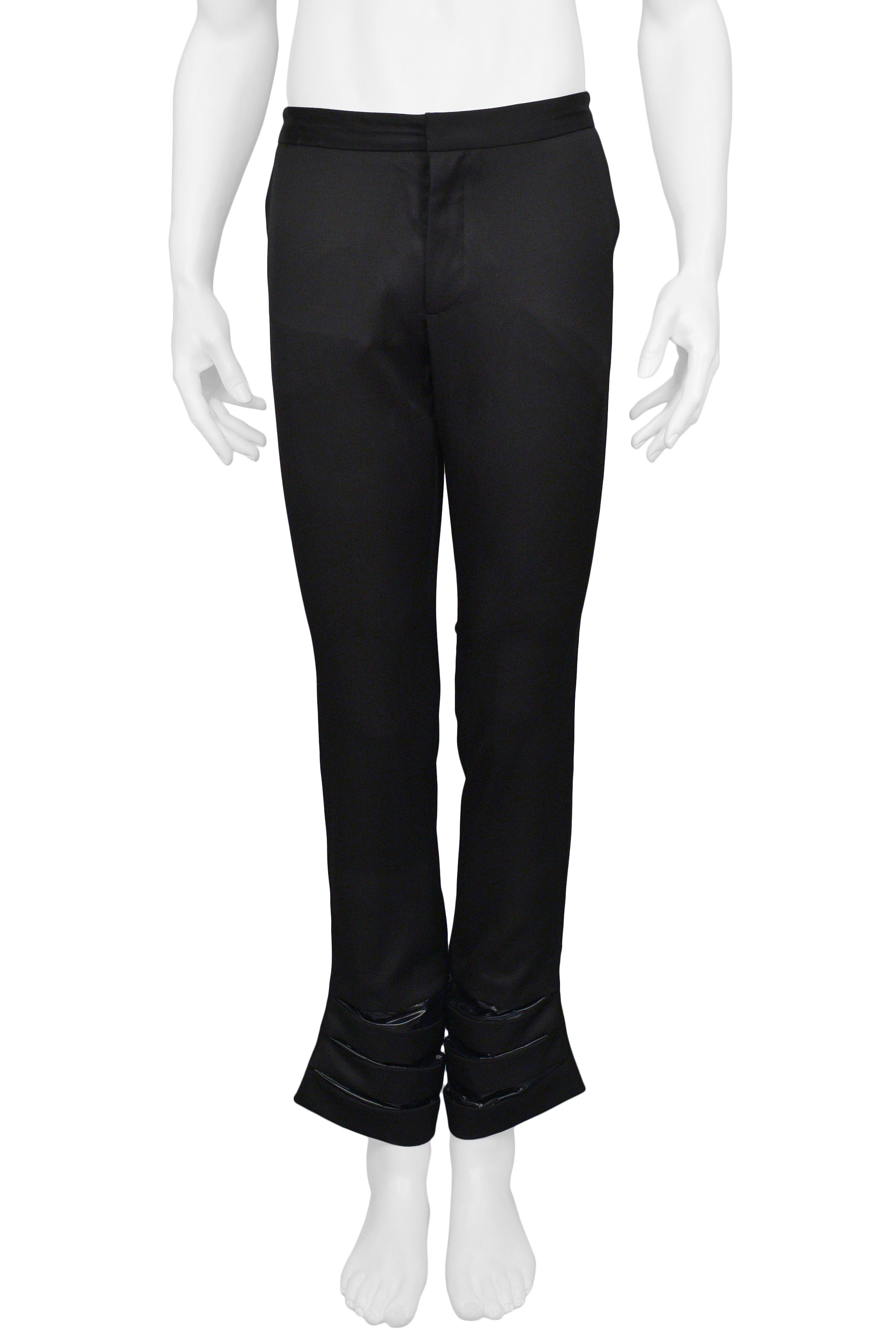 RAF SIMONS BLACK ACCORDION ALIEN PANTS 2007-08