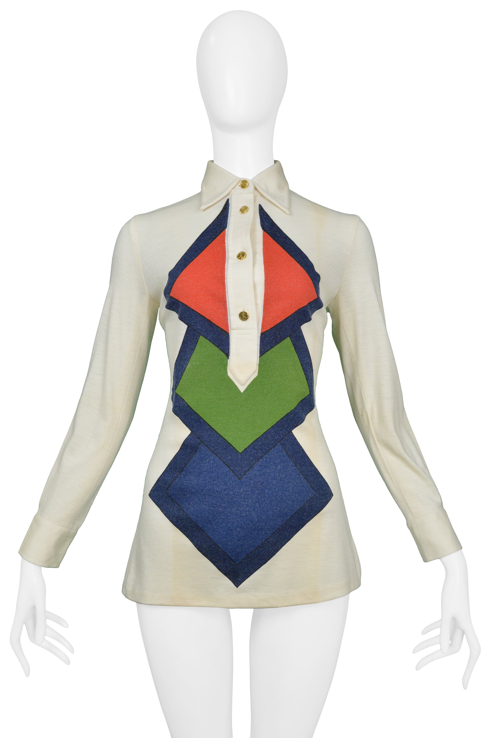 ROBERTA DI CAMERINO OFF WHITE SWEATER WITH DIAMOND DESIGN