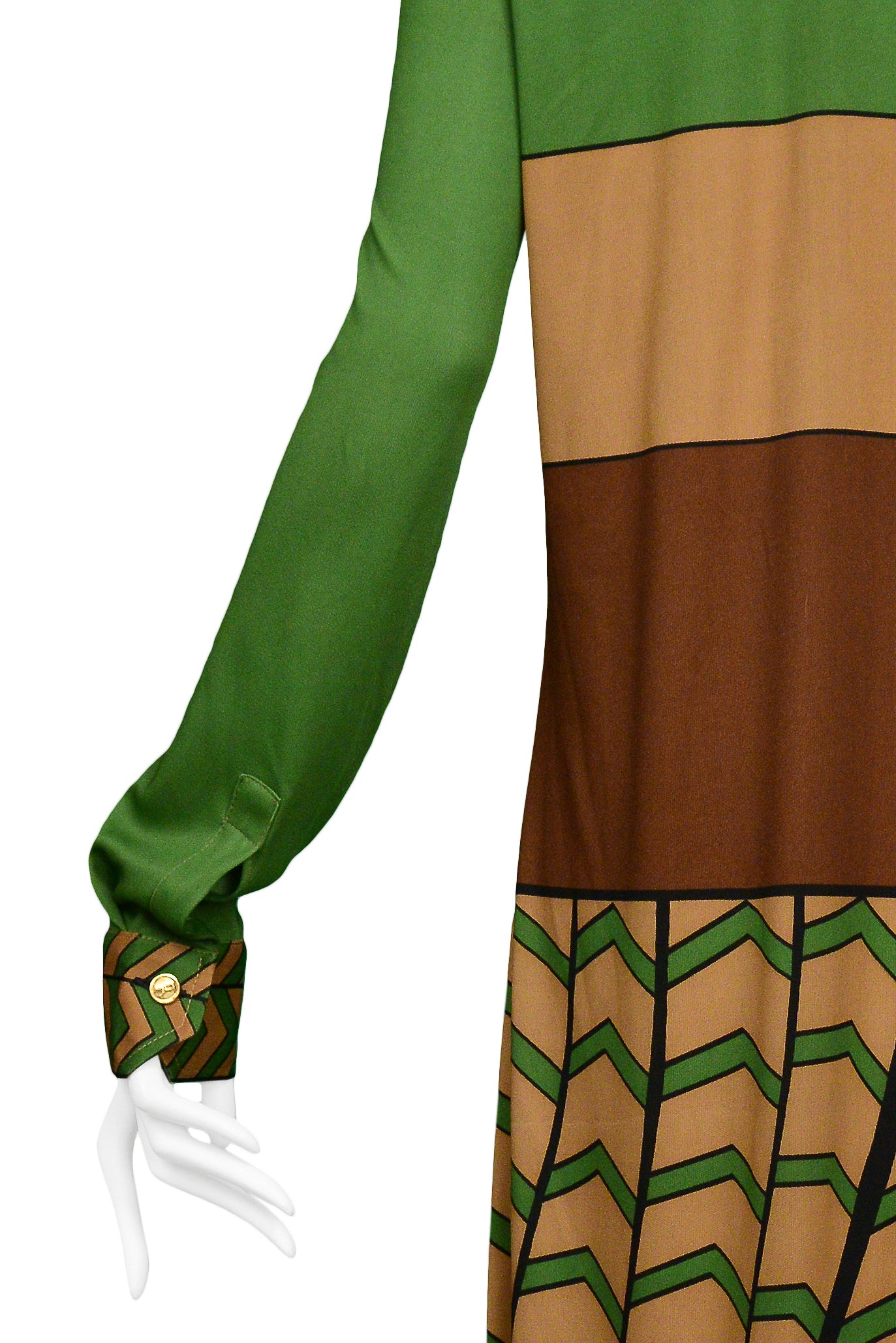 ROBERTA DI CAMERINO TROMPE L'OEIL CHEVRON MAXI DRESS