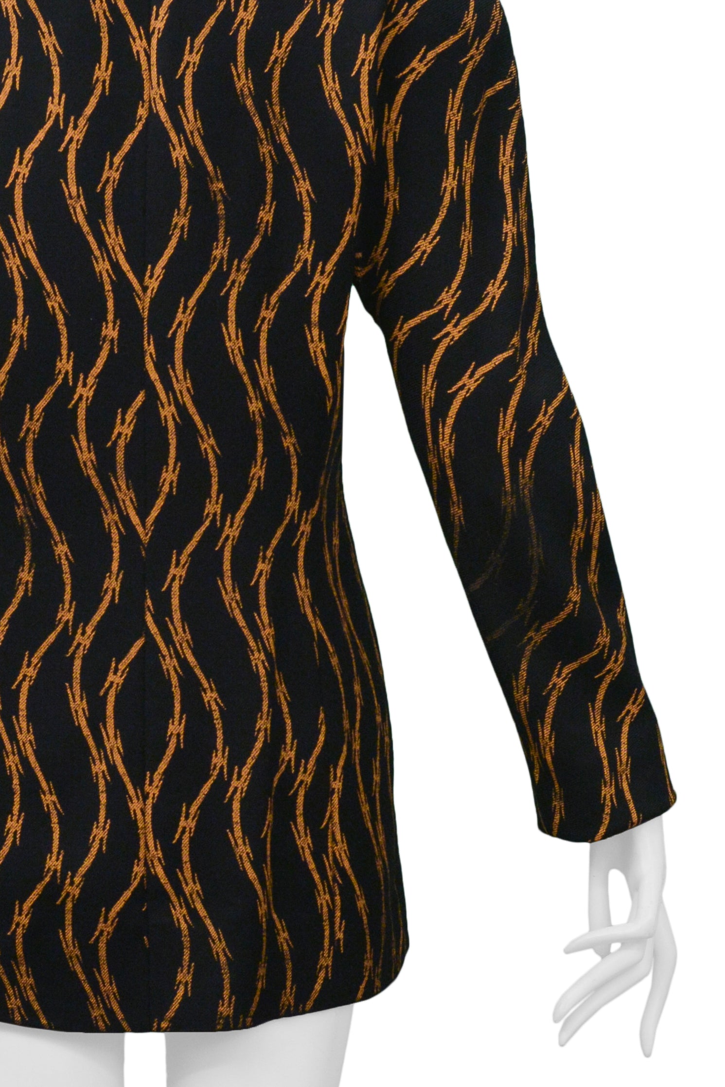 STEPHEN SPROUSE BARB WIRE JACKET BLACK AND ORANGE