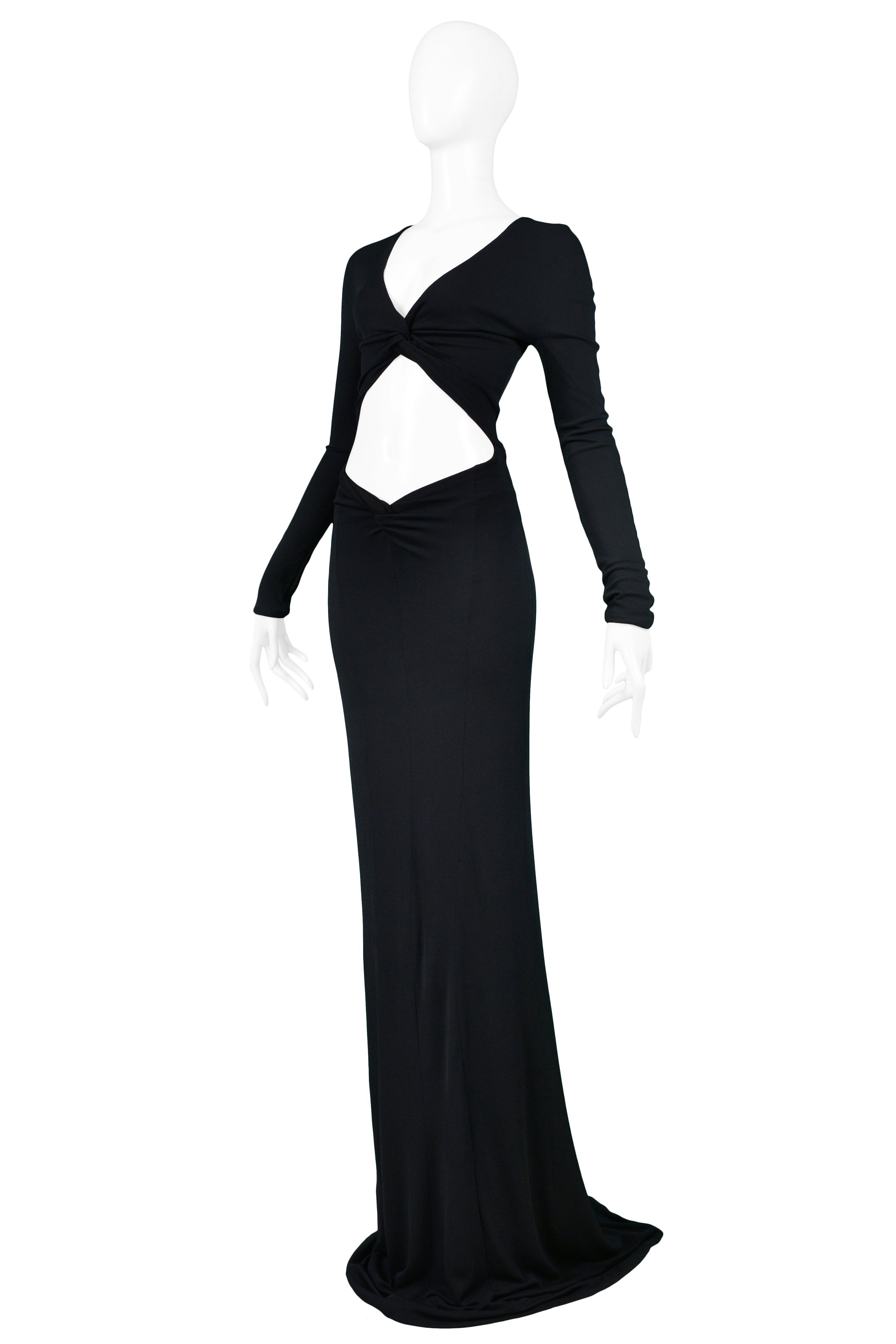 GUCCI BY TOM FORD BLACK CUTOUT EVENING GOWN 2002
