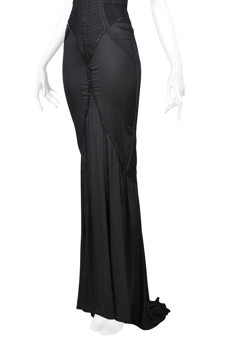 GUCCI BY TOM FORD BLACK CORSET GOWN 2003
