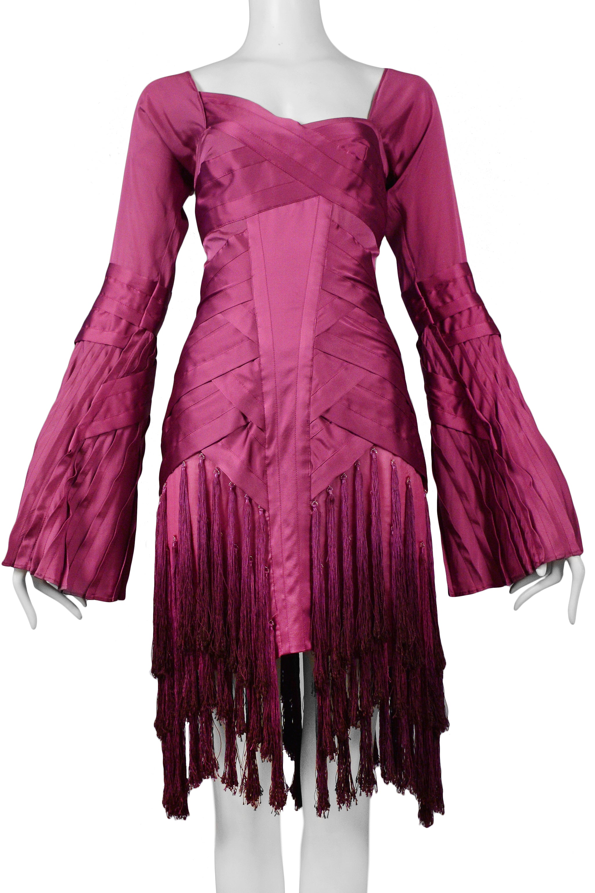 GUCCI BY TOM FORD MAGENTA TASSEL DRESS 2004