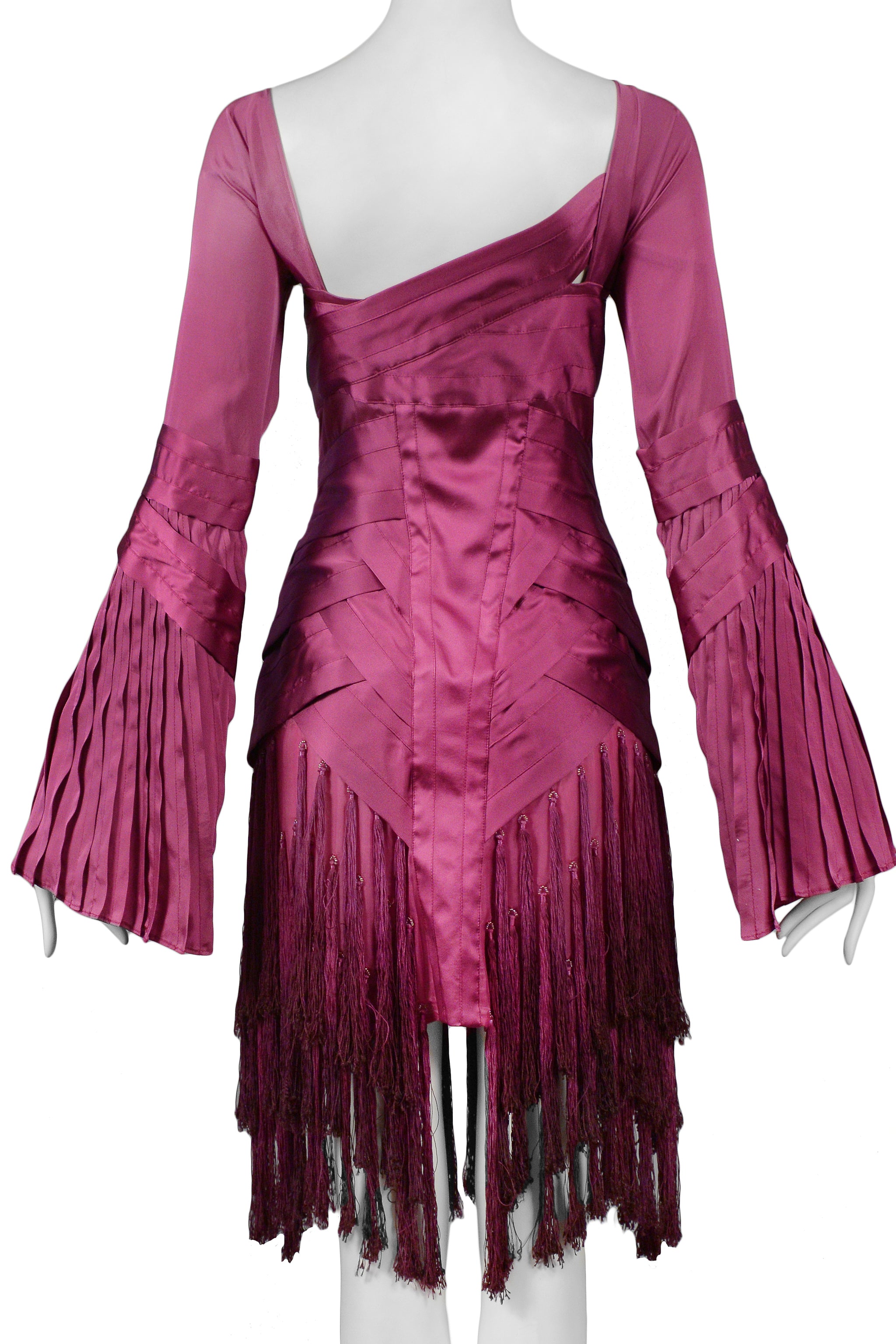 GUCCI BY TOM FORD MAGENTA TASSEL DRESS 2004