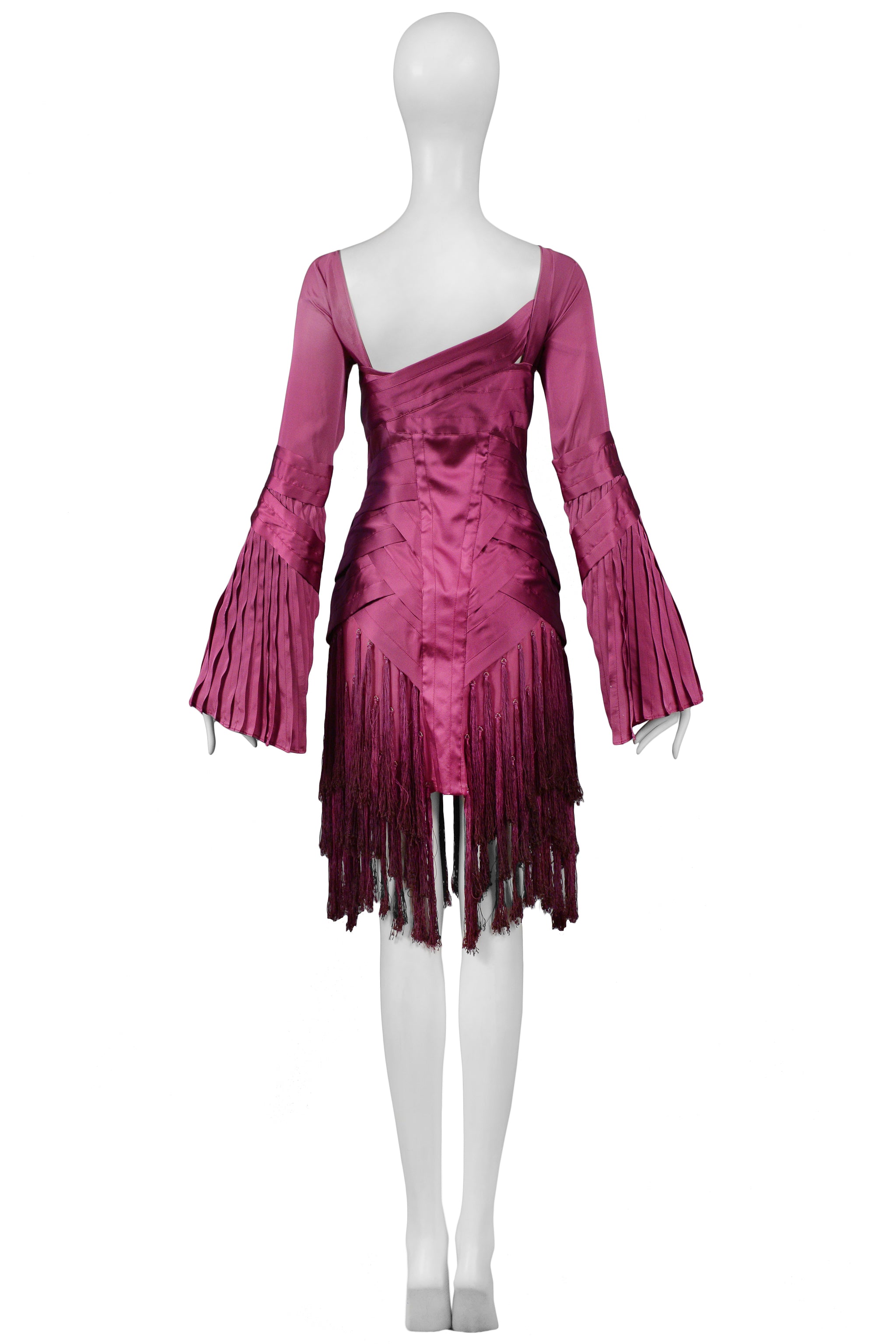 GUCCI BY TOM FORD MAGENTA TASSEL DRESS 2004