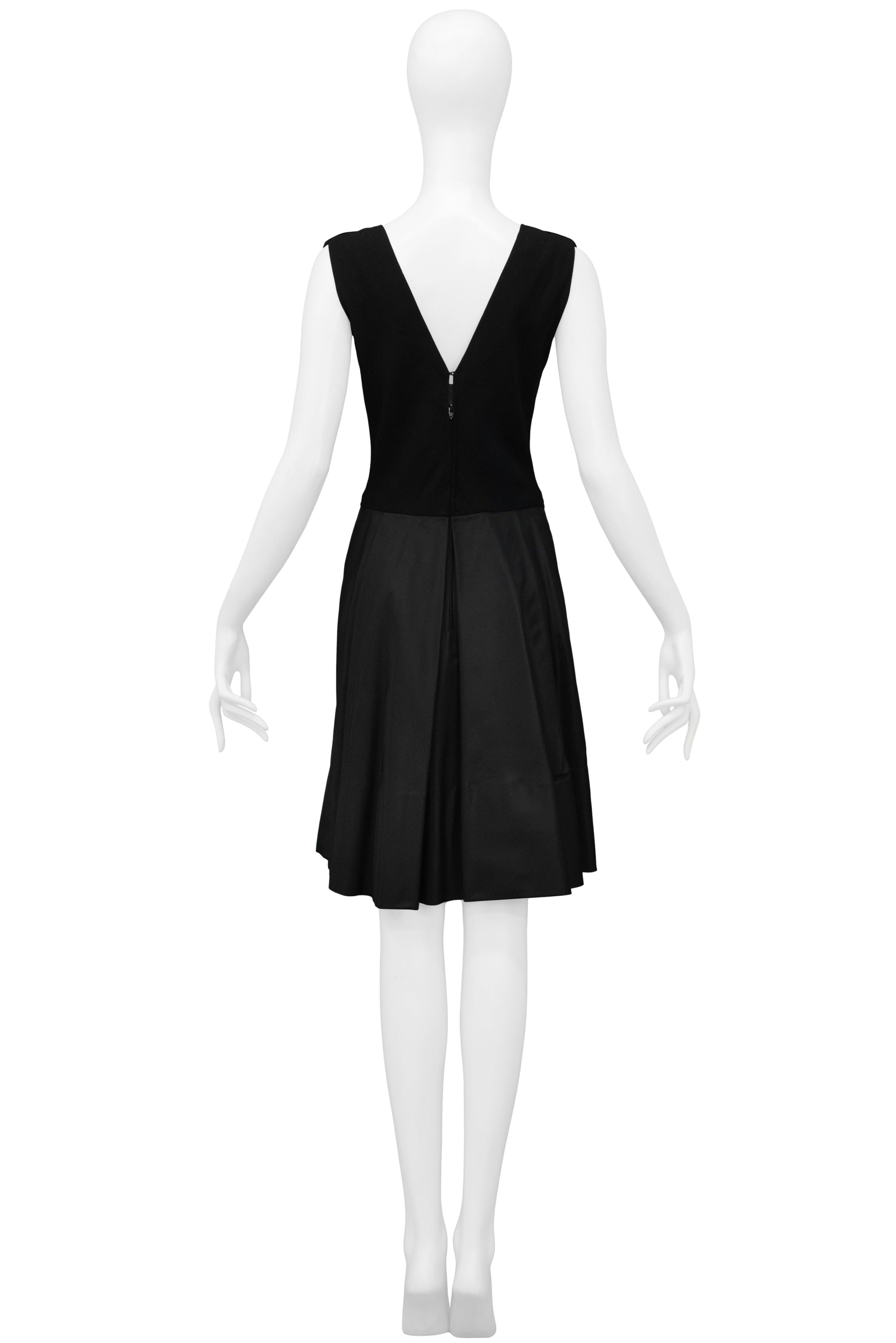 TRIGERE BLACK CREPE AND TAFFETA COCKTAIL DRESS