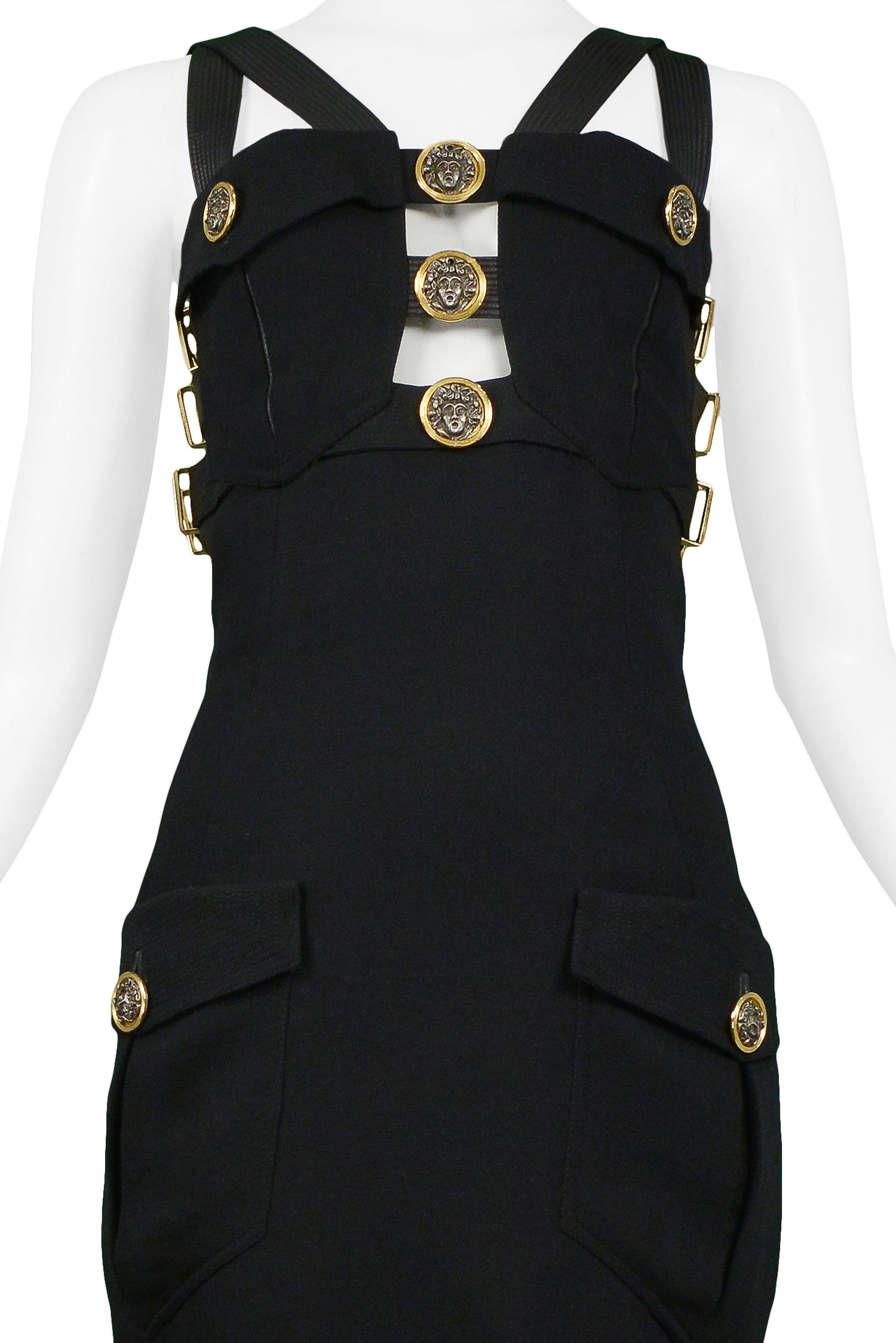 GIANNI VERSACE BLACK BONDAGE DRESS 1992