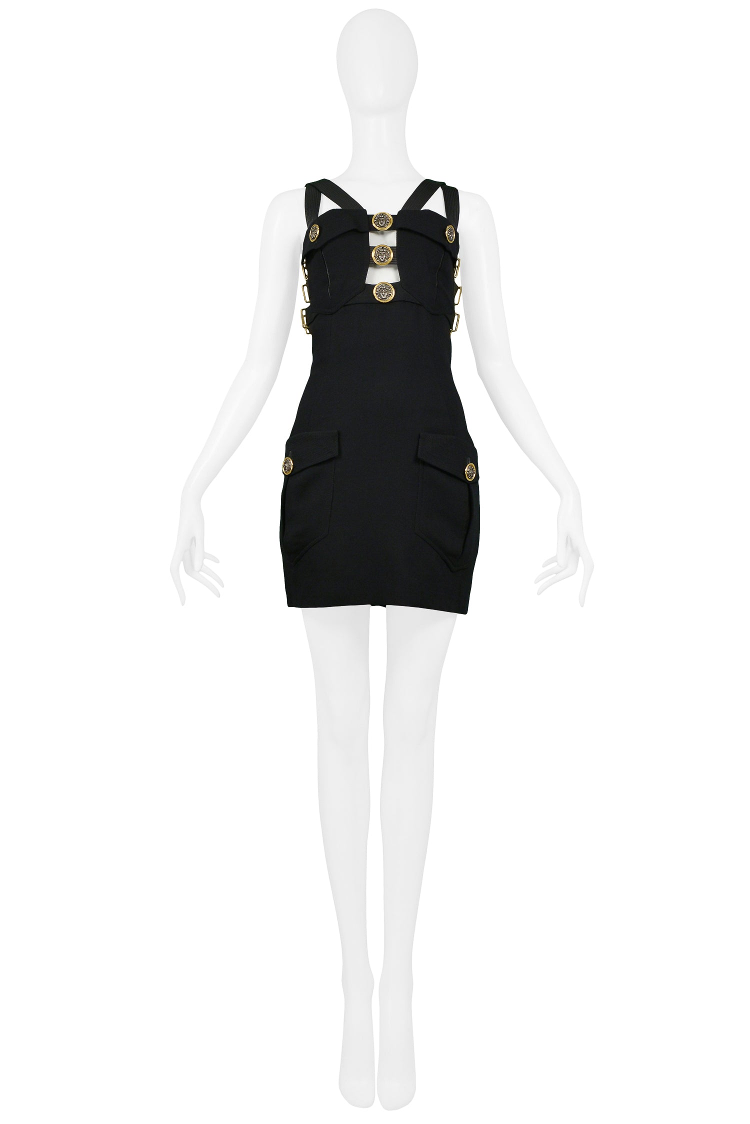 GIANNI VERSACE BLACK BONDAGE DRESS 1992