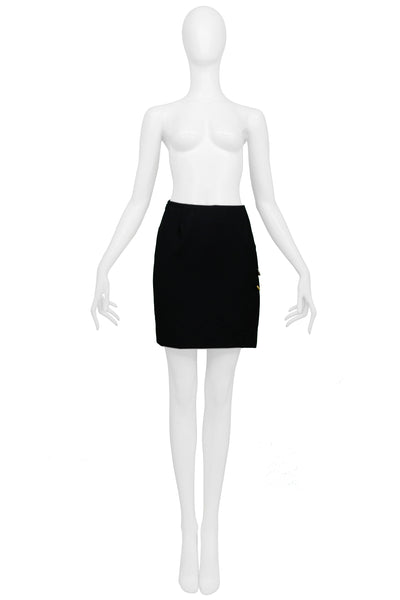 【関税＆送料込み】Versace Mini Skirt \"Safety Pin\" Safety Pin A-Line Wool Mini Skirt | VERSACE US