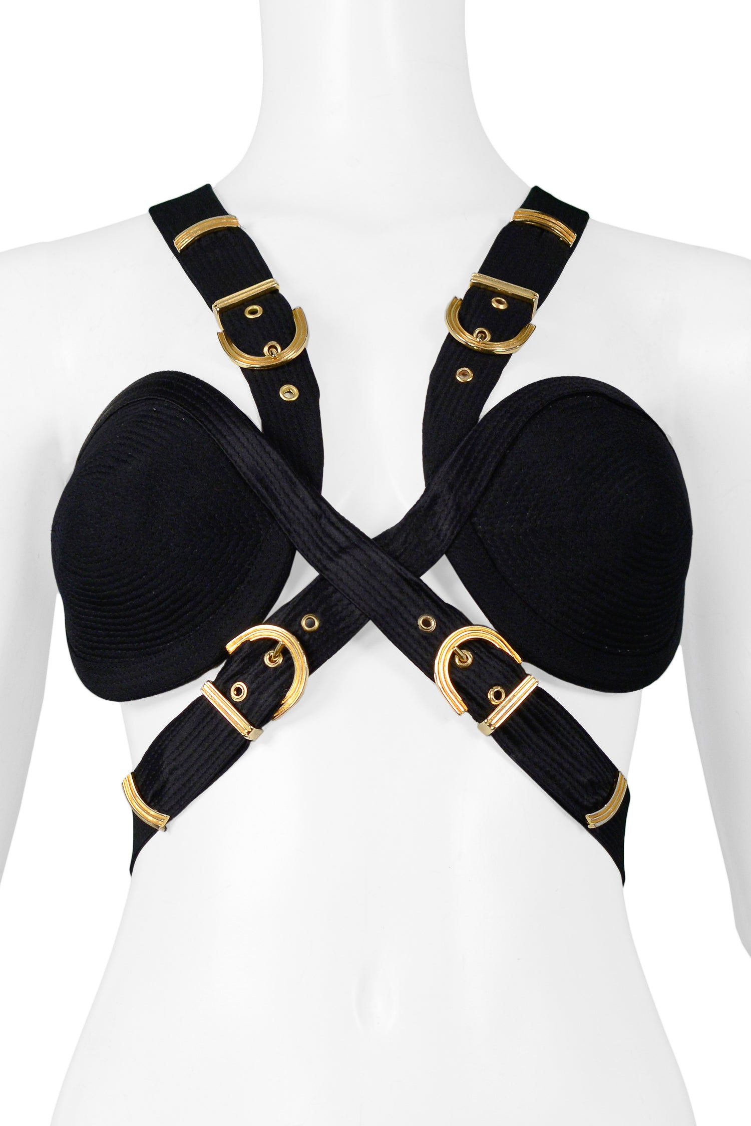 GIANNI VERSACE BLACK BONDAGE BRA 1992