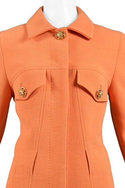 Orange blazer with gold buttons shop