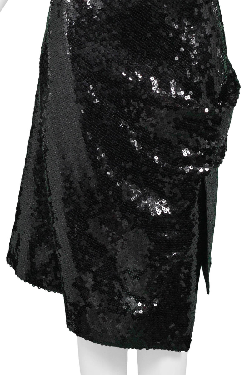 VIVIENNE WESTWOOD COUTURE BLACK SEQUIN STRAPLESS DRESS