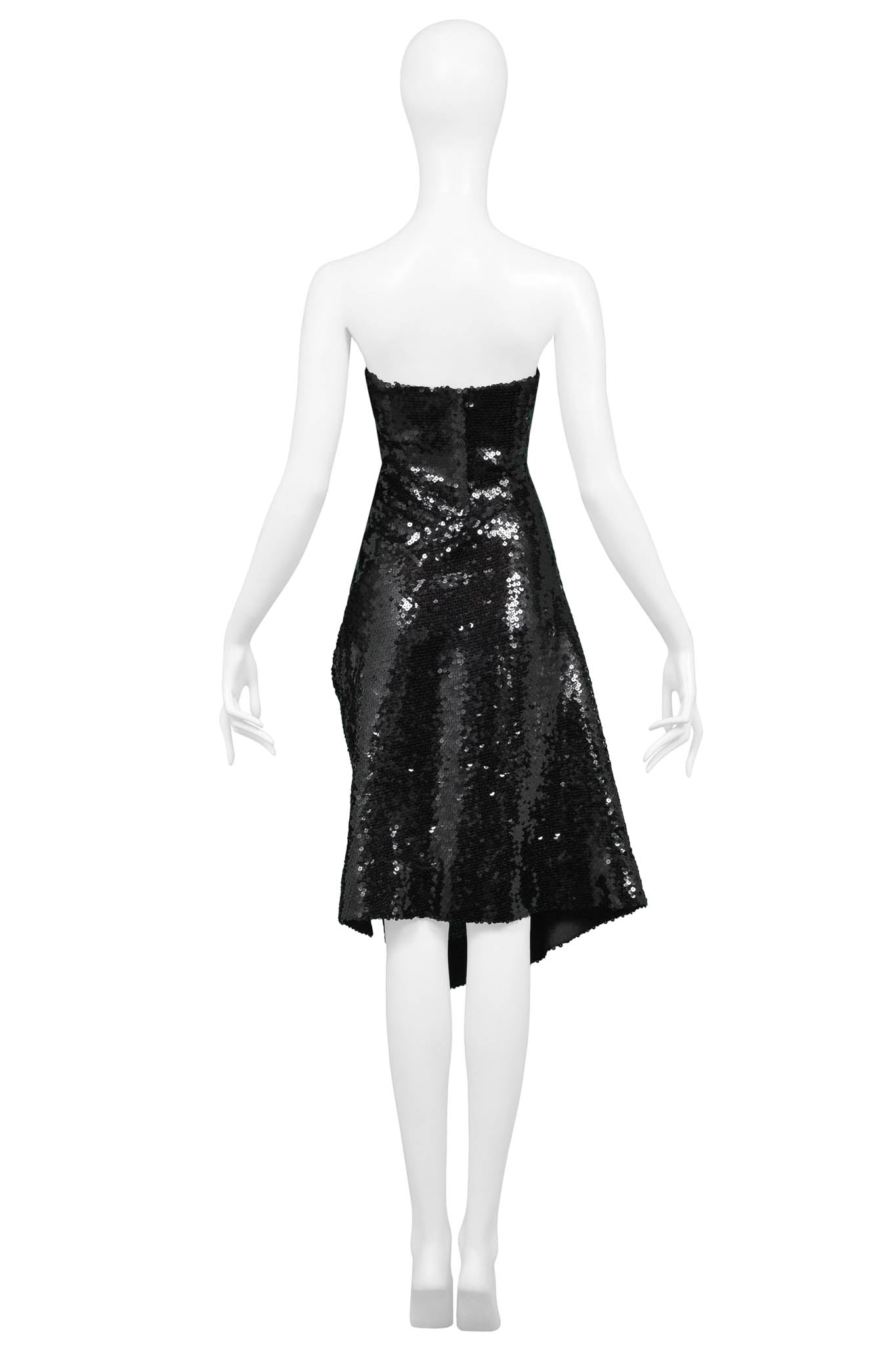 VIVIENNE WESTWOOD COUTURE BLACK SEQUIN STRAPLESS DRESS