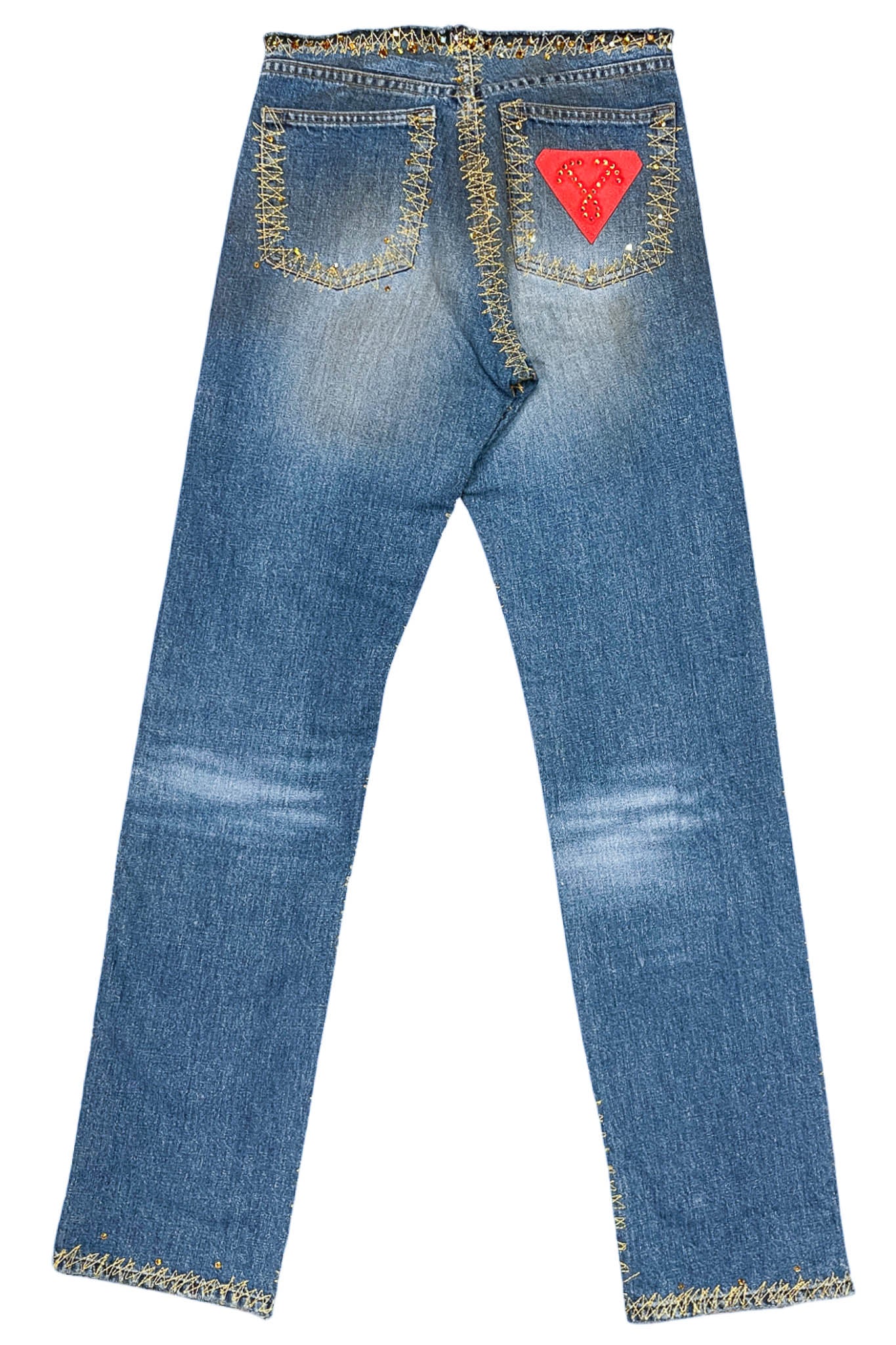 VOYAGE DENIM TIGER JEANS WITH RHINESTONES