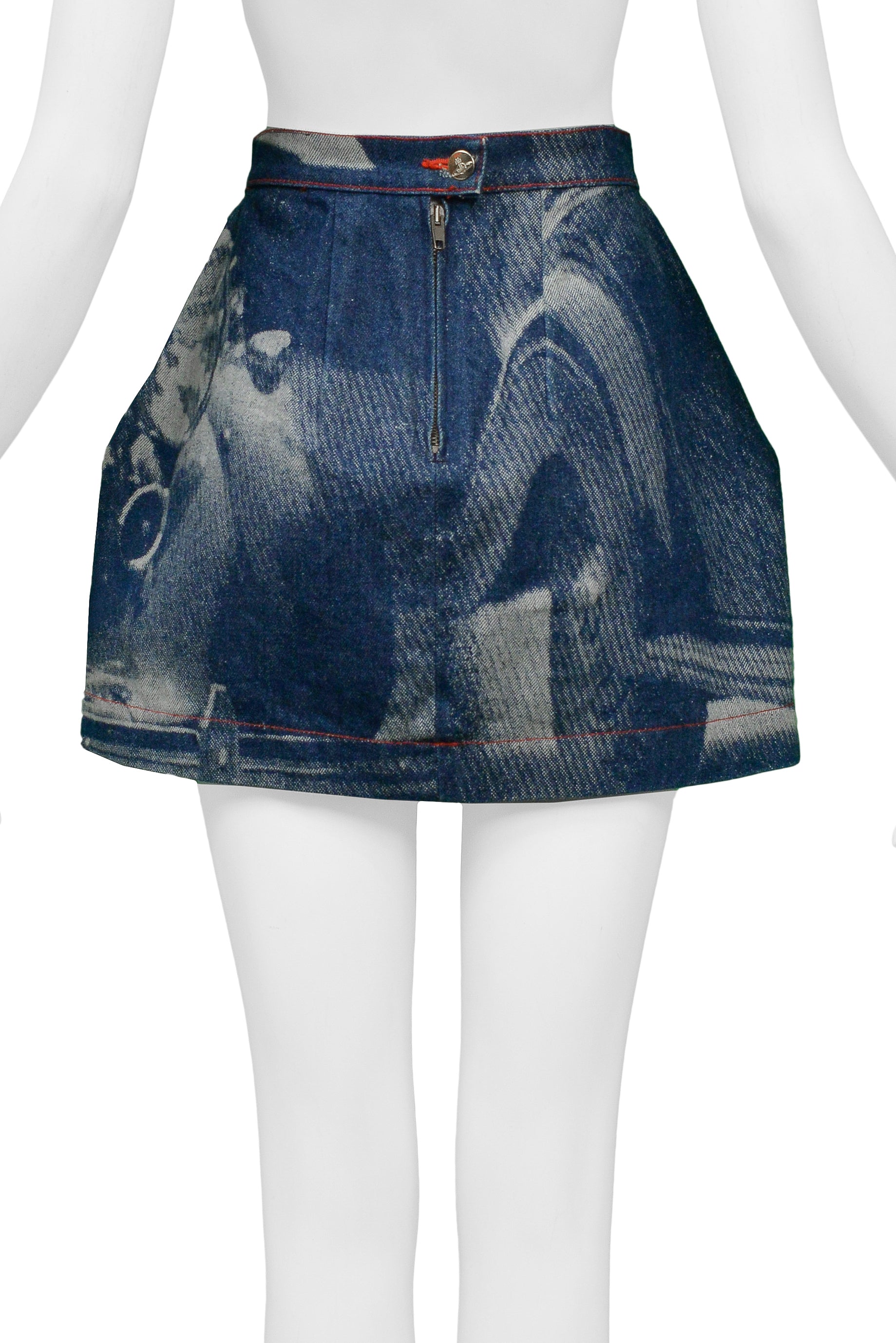 VIVIENNE WESTWOOD WORLD'S END ROLLS ROYCE DENIM MINI SKIRT 1992-93